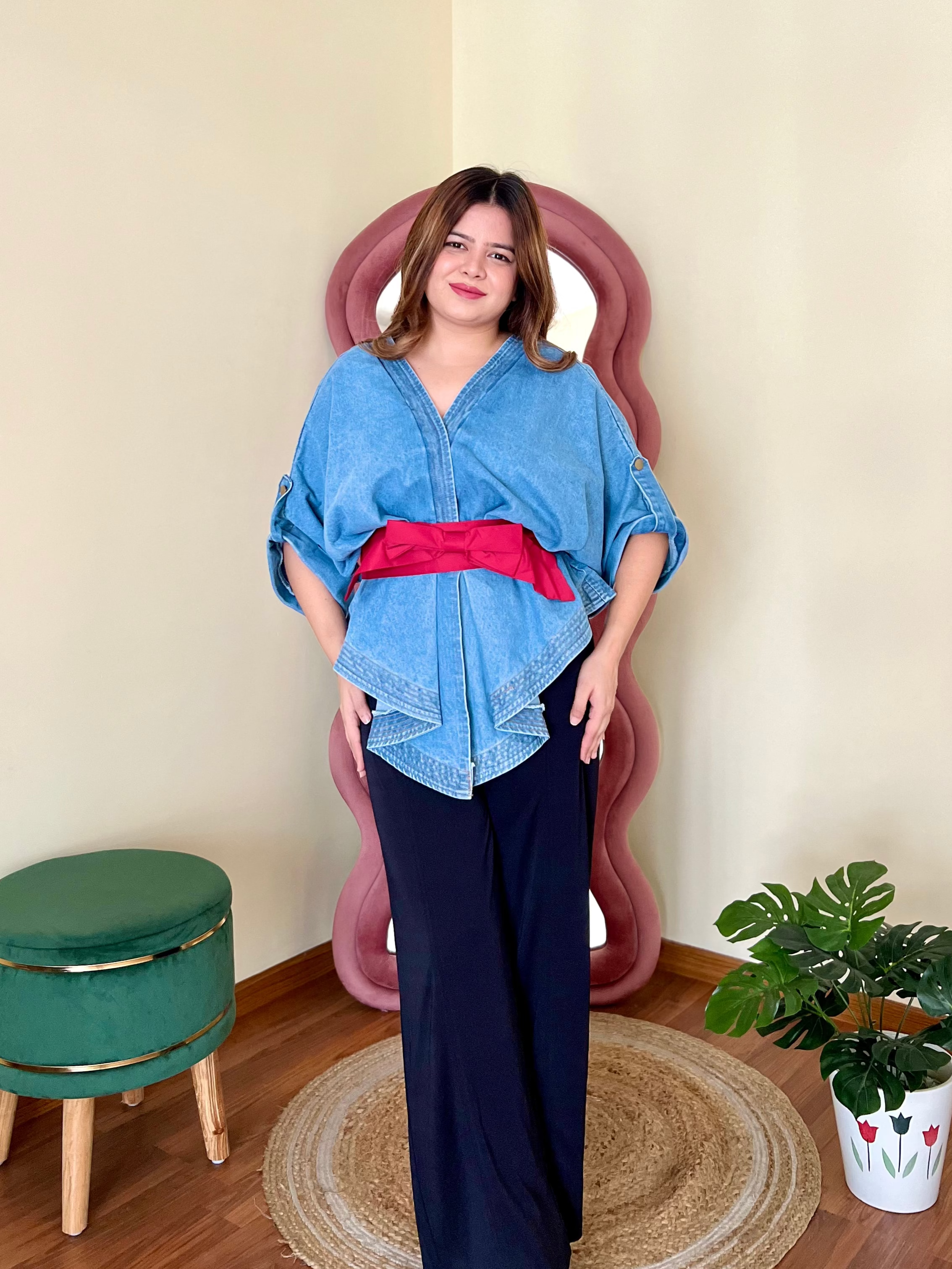 NOKI DENIM JACKET WITH BOW