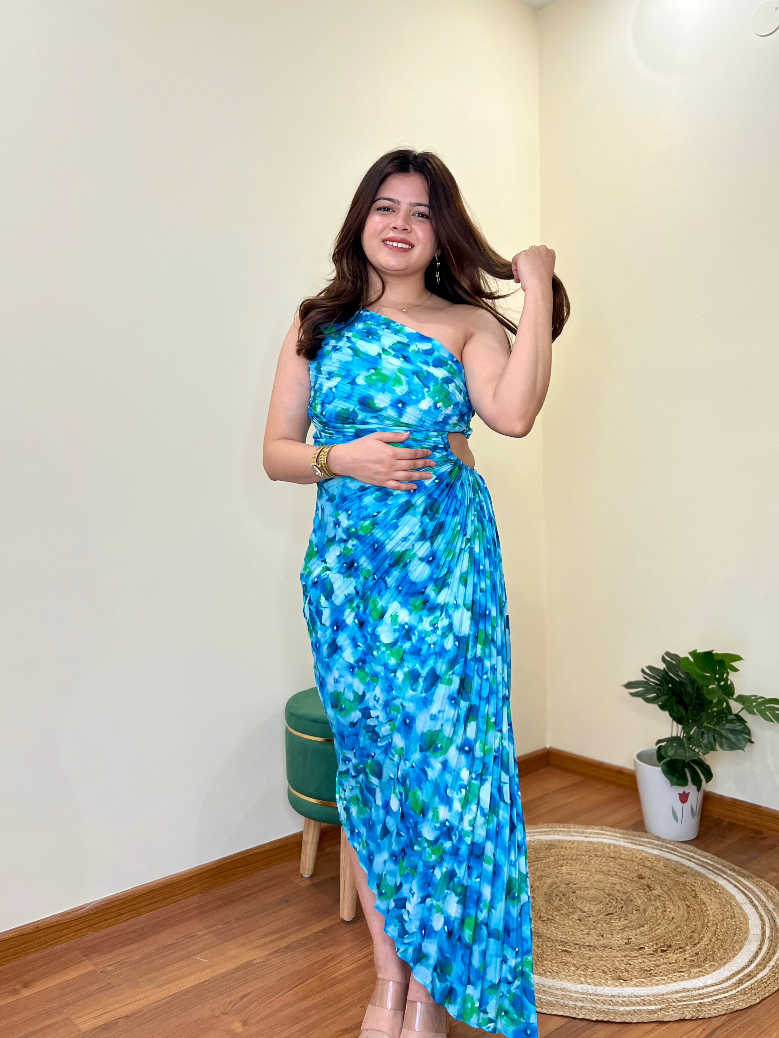 SEA BREEZE PLEATED DRESS