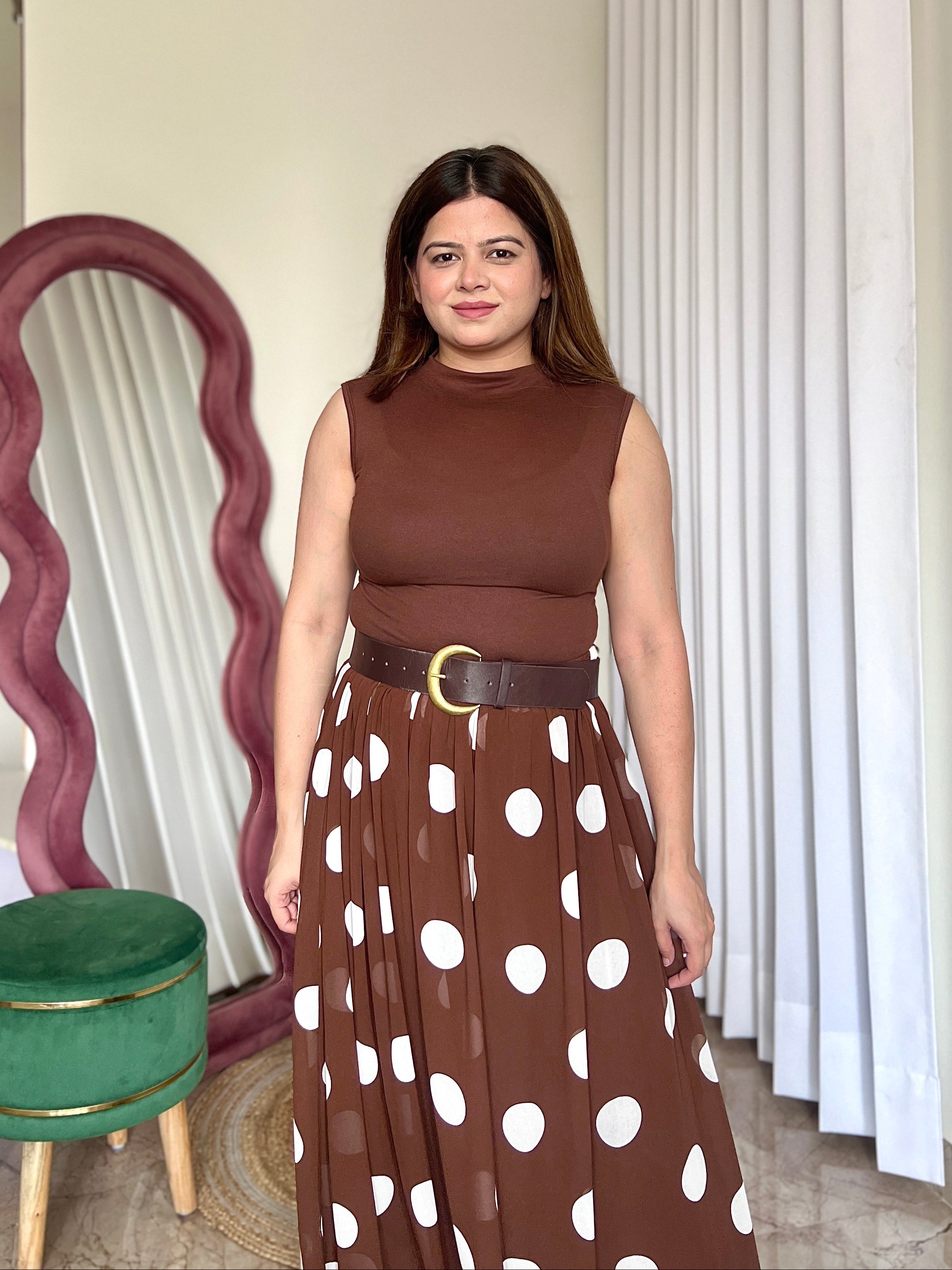 ROSETTE POLKA DOT SKIRT SET