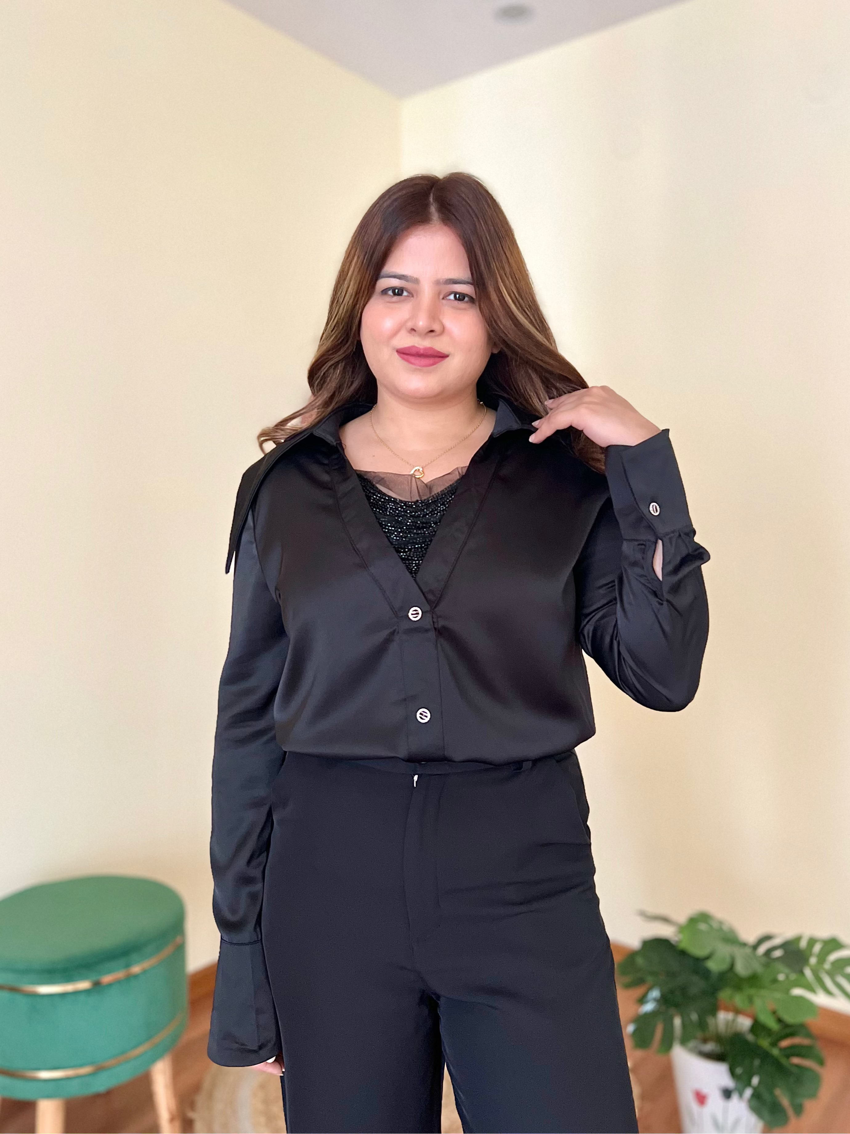 SYLVIE SATIN SHIRT