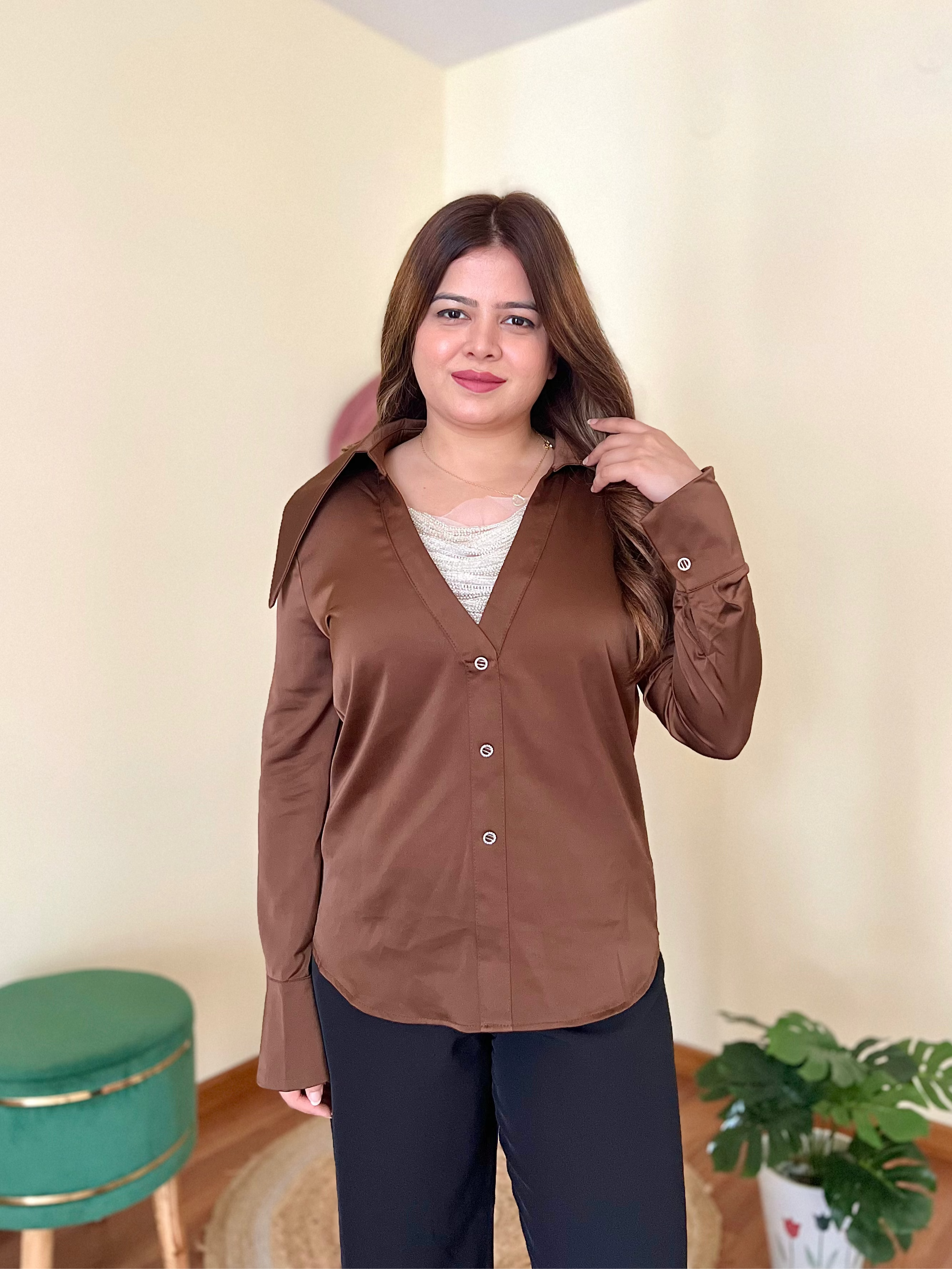 SYLVIE SATIN SHIRT