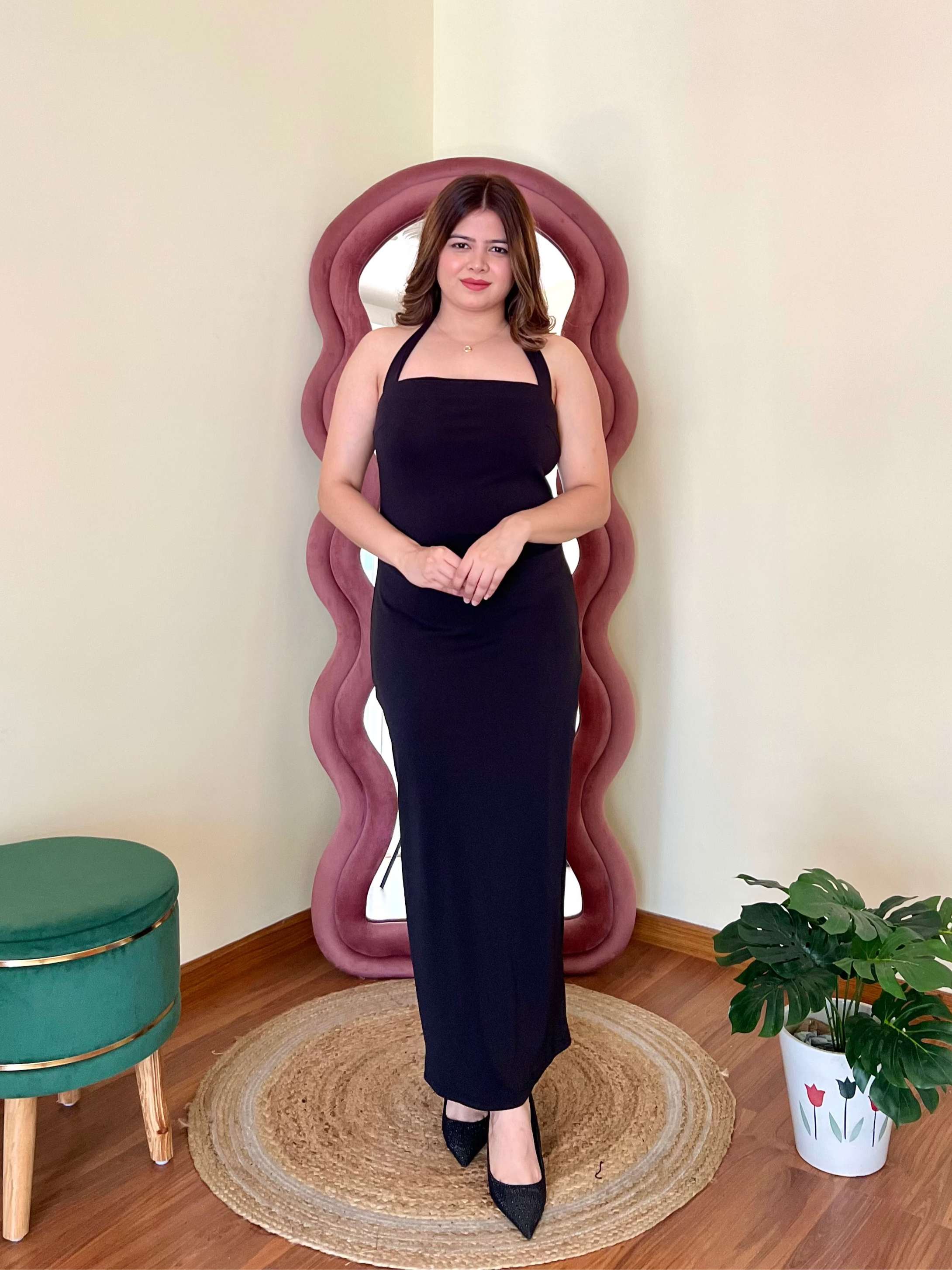 HAYLEY HALTER NECK DRESS