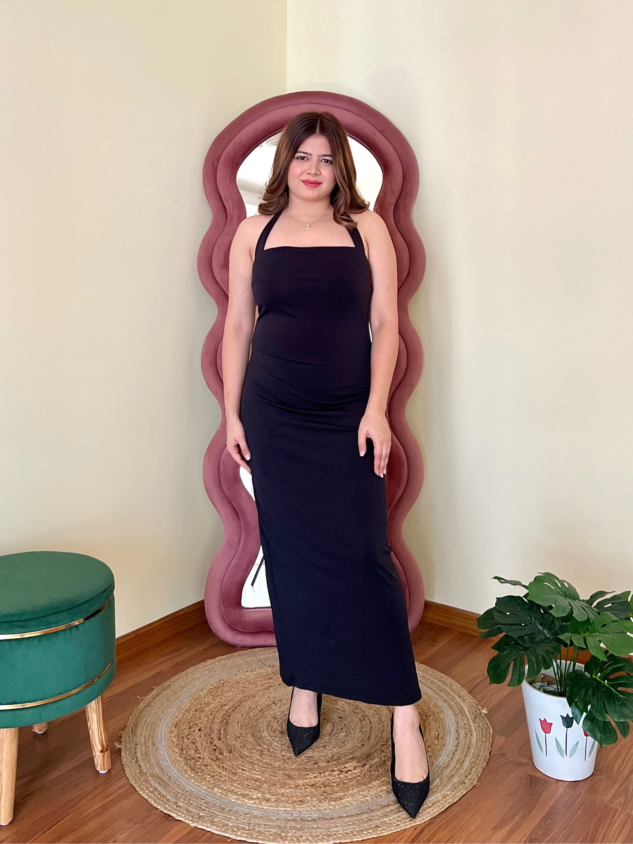 HAYLEY HALTER NECK DRESS