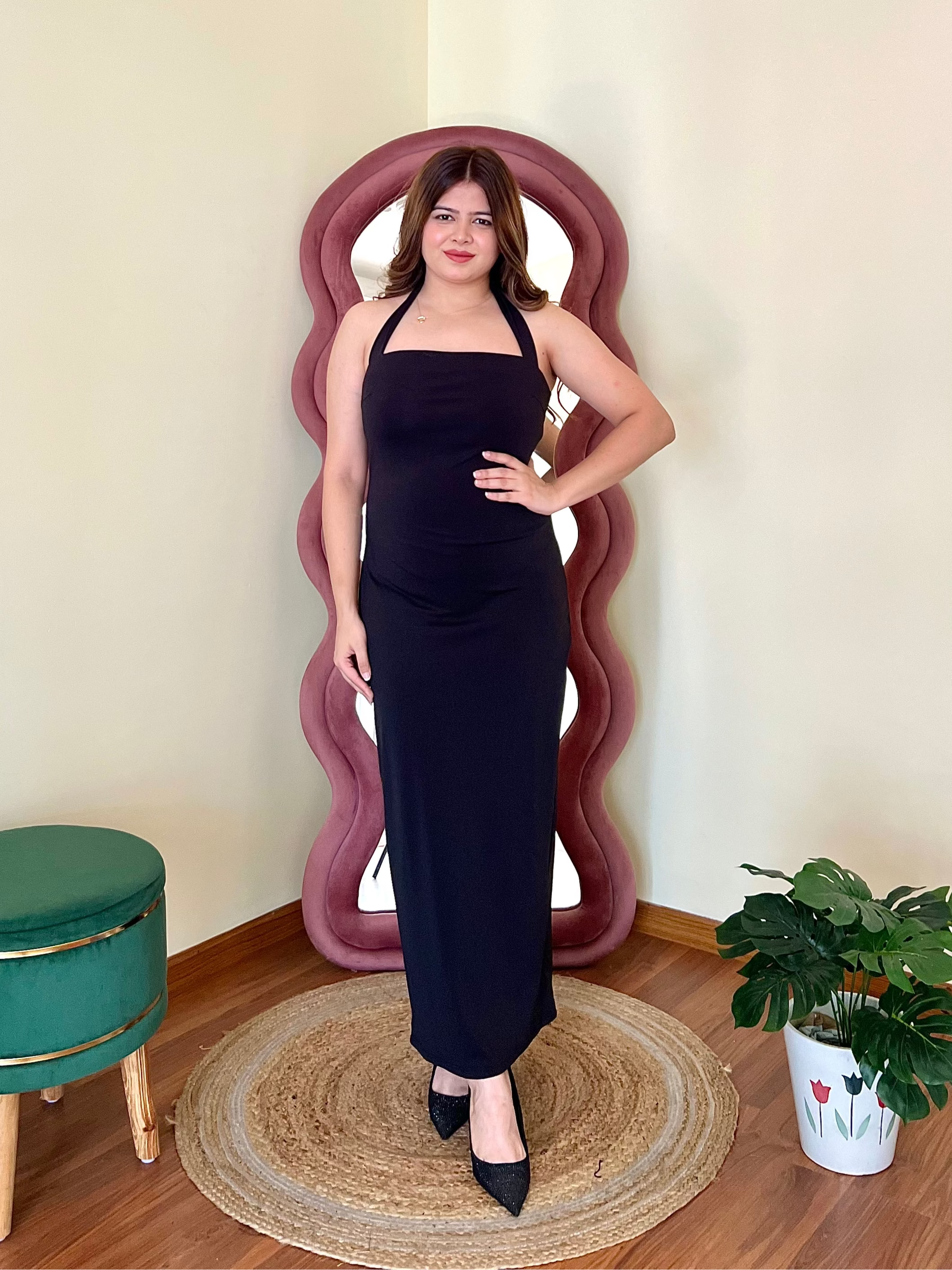 HAYLEY HALTER NECK DRESS