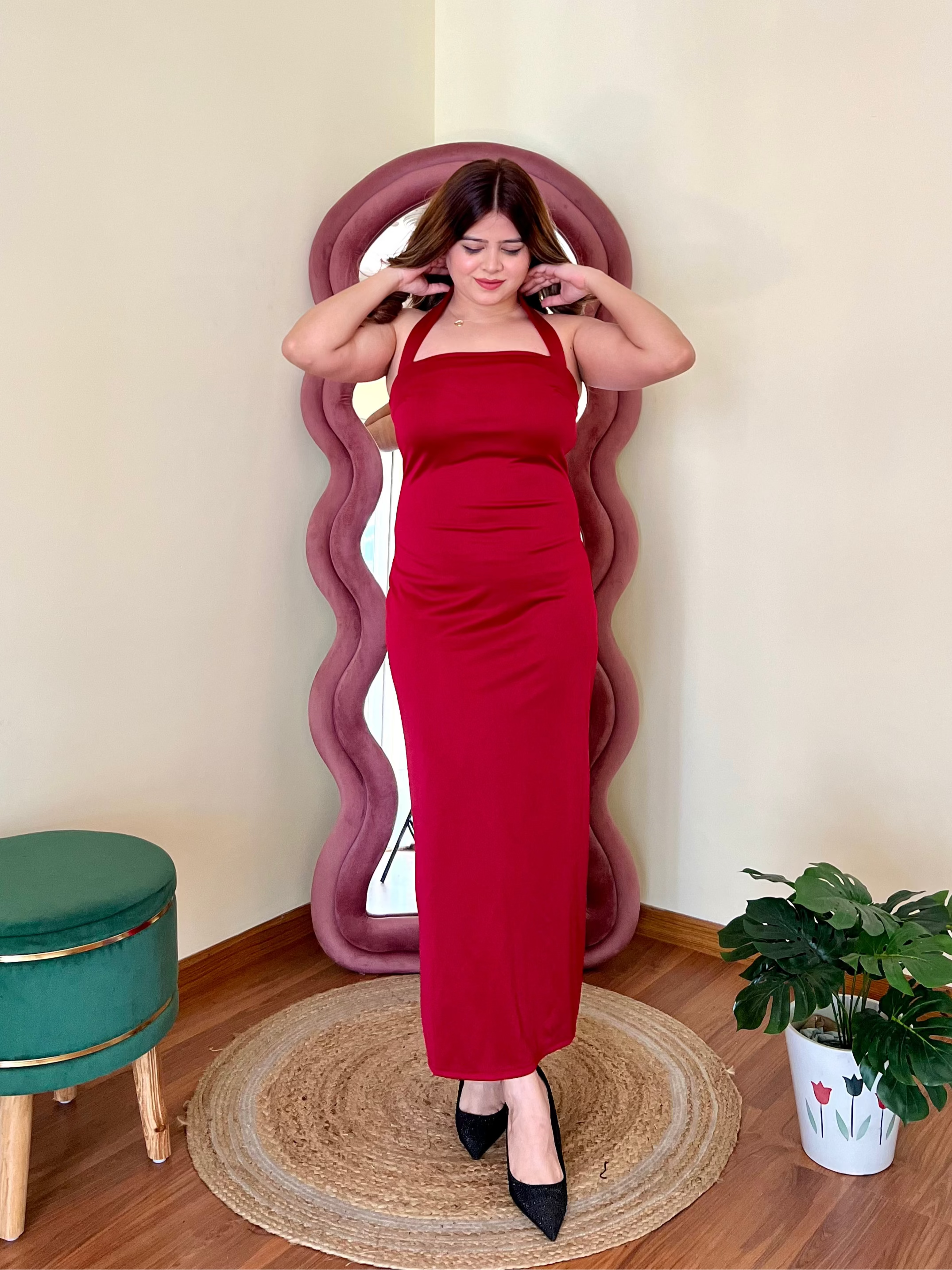 HAYLEY HALTER NECK DRESS