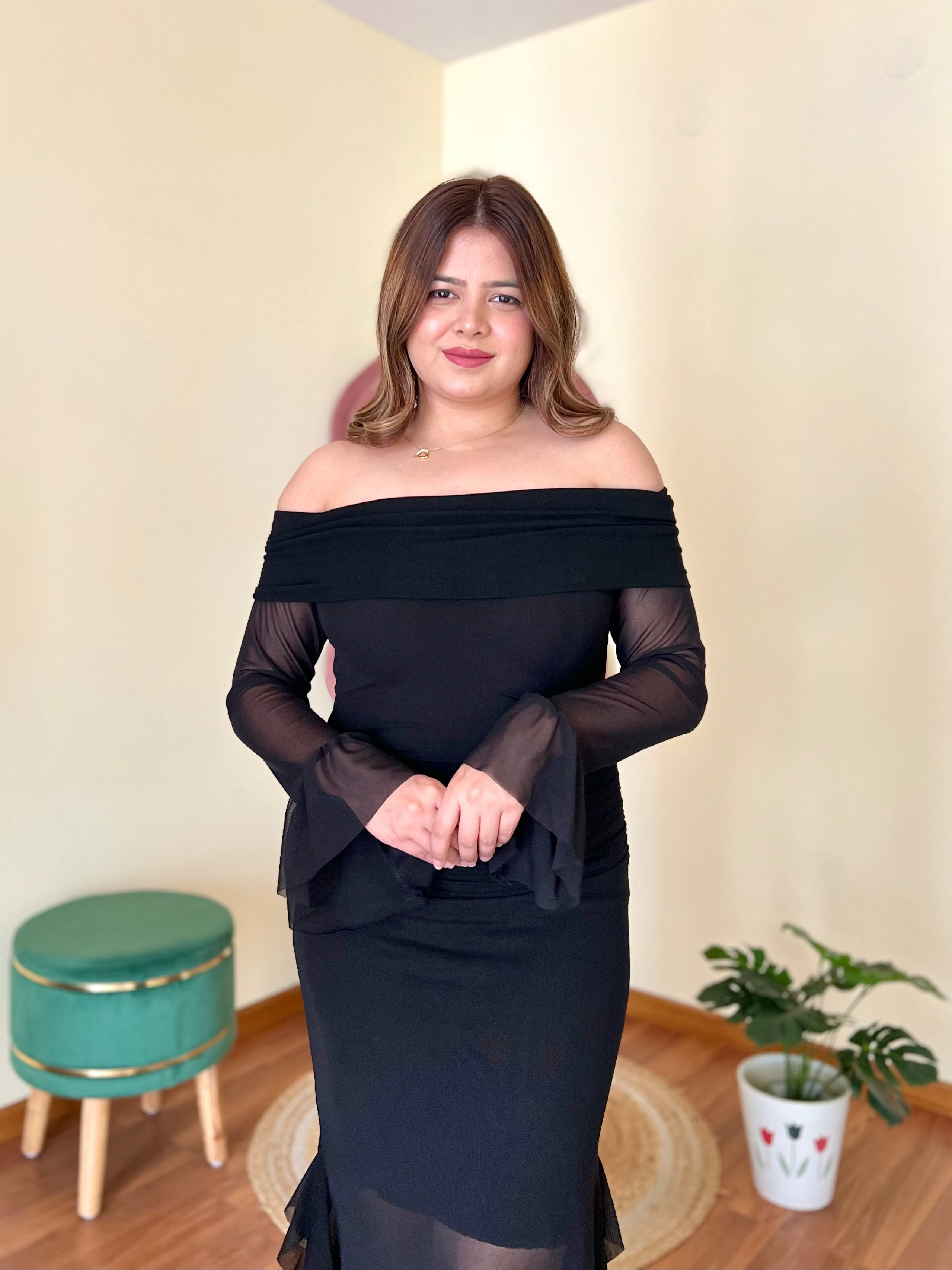 DONNA OFF SHOULDER DRESS