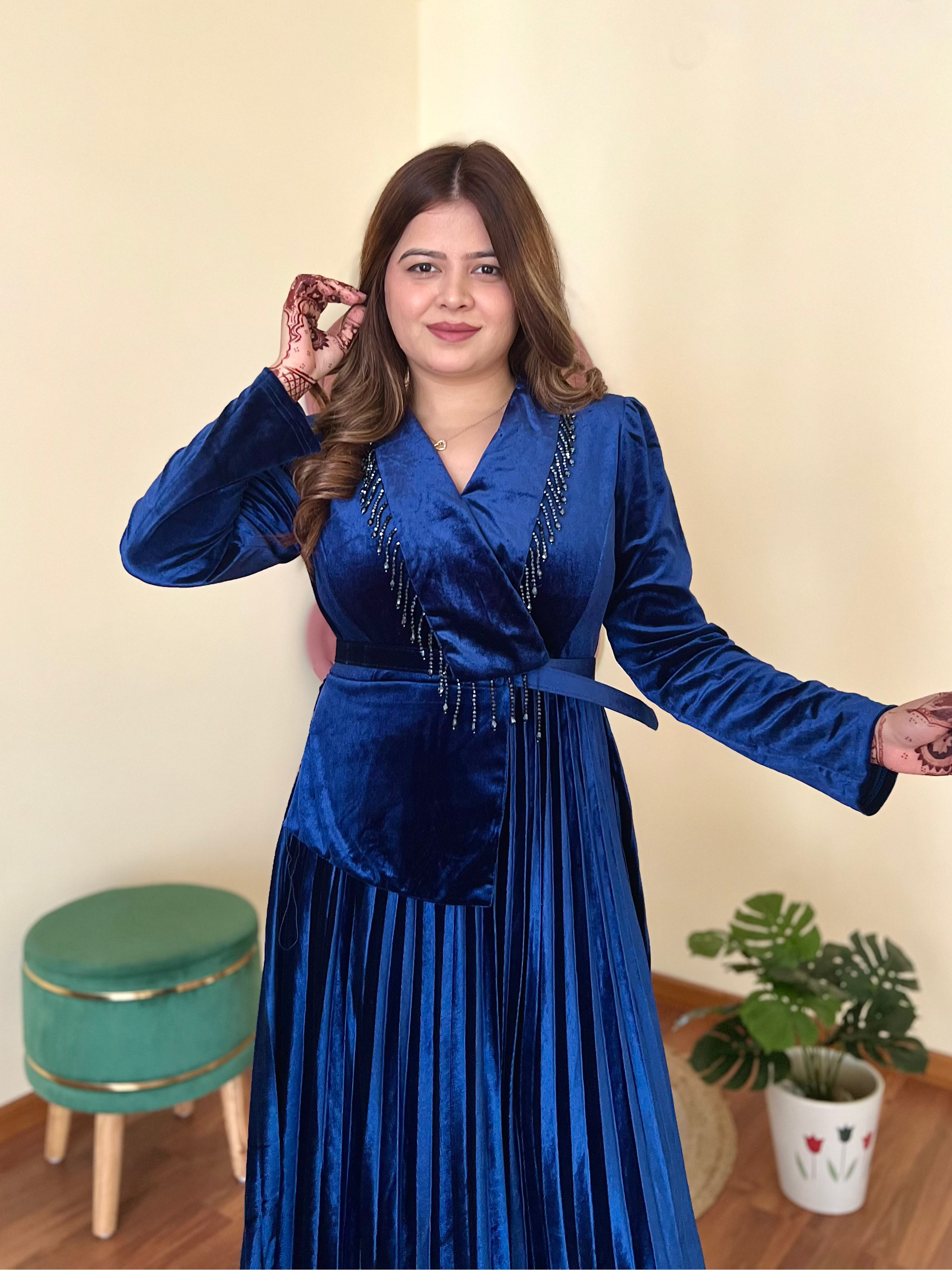 RUBY TASSEL VELVET DRESS