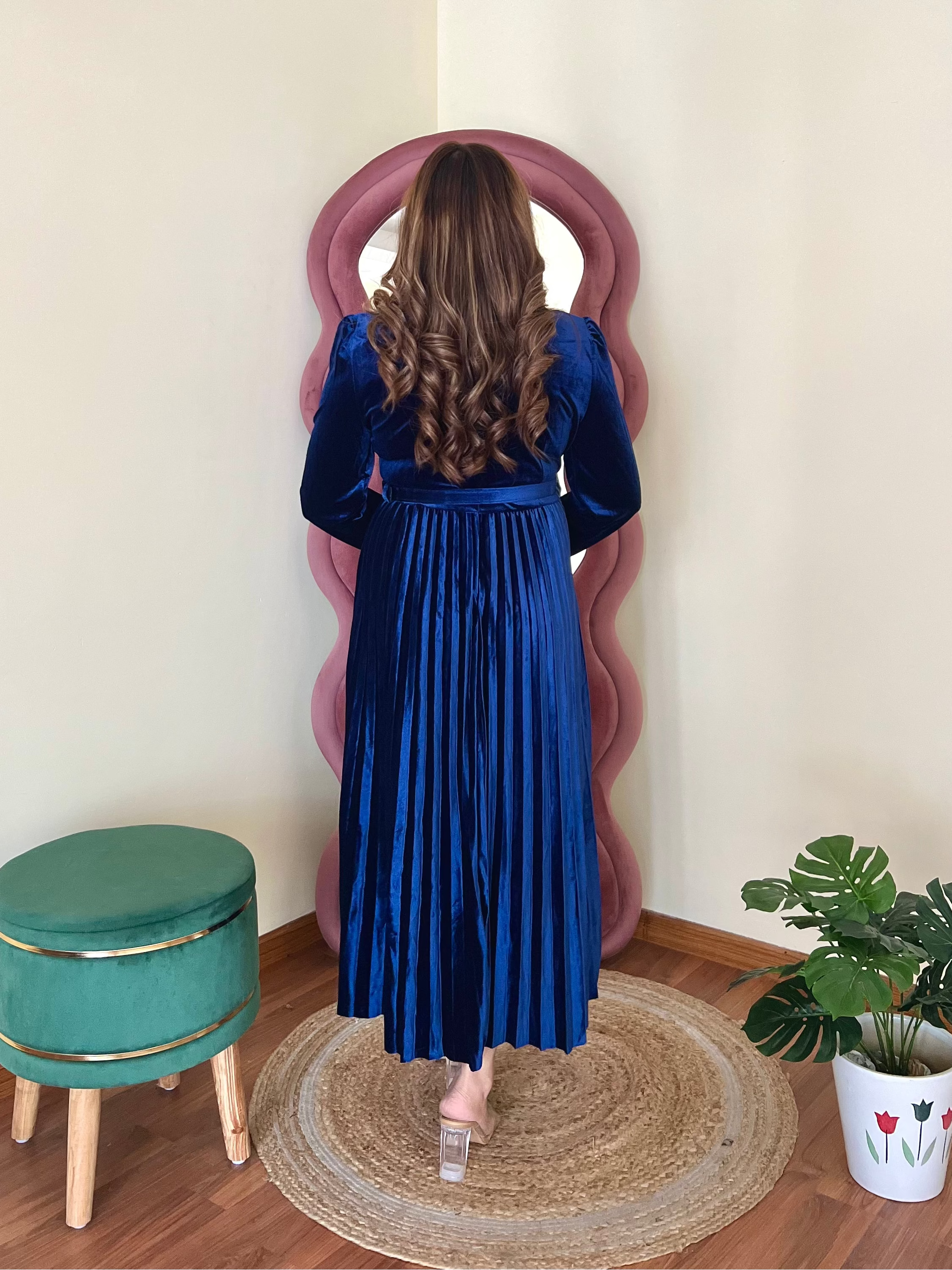 RUBY TASSEL VELVET DRESS