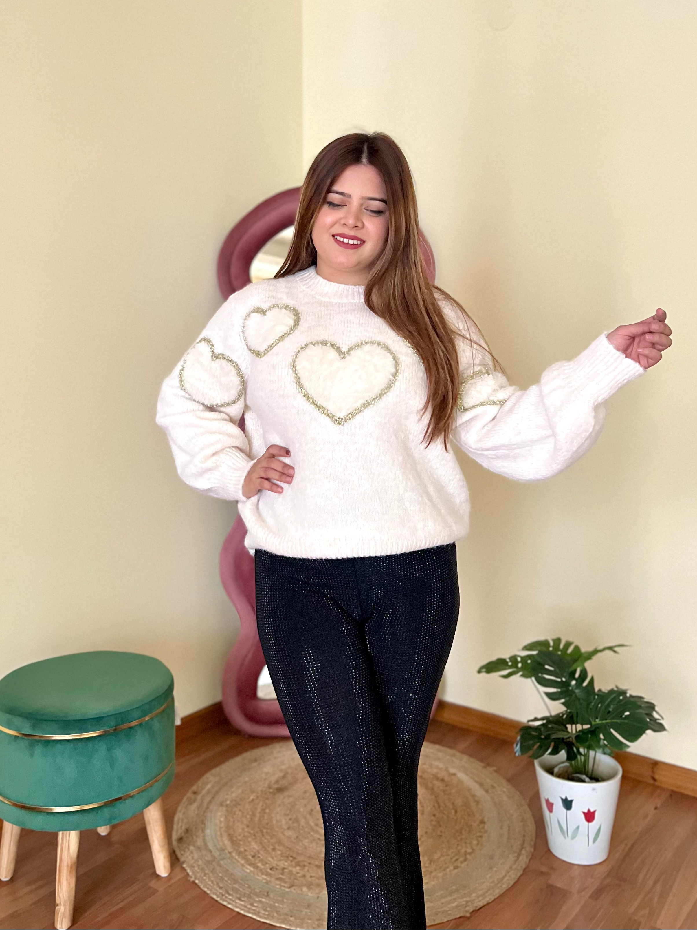 KACY HEART SWEATER