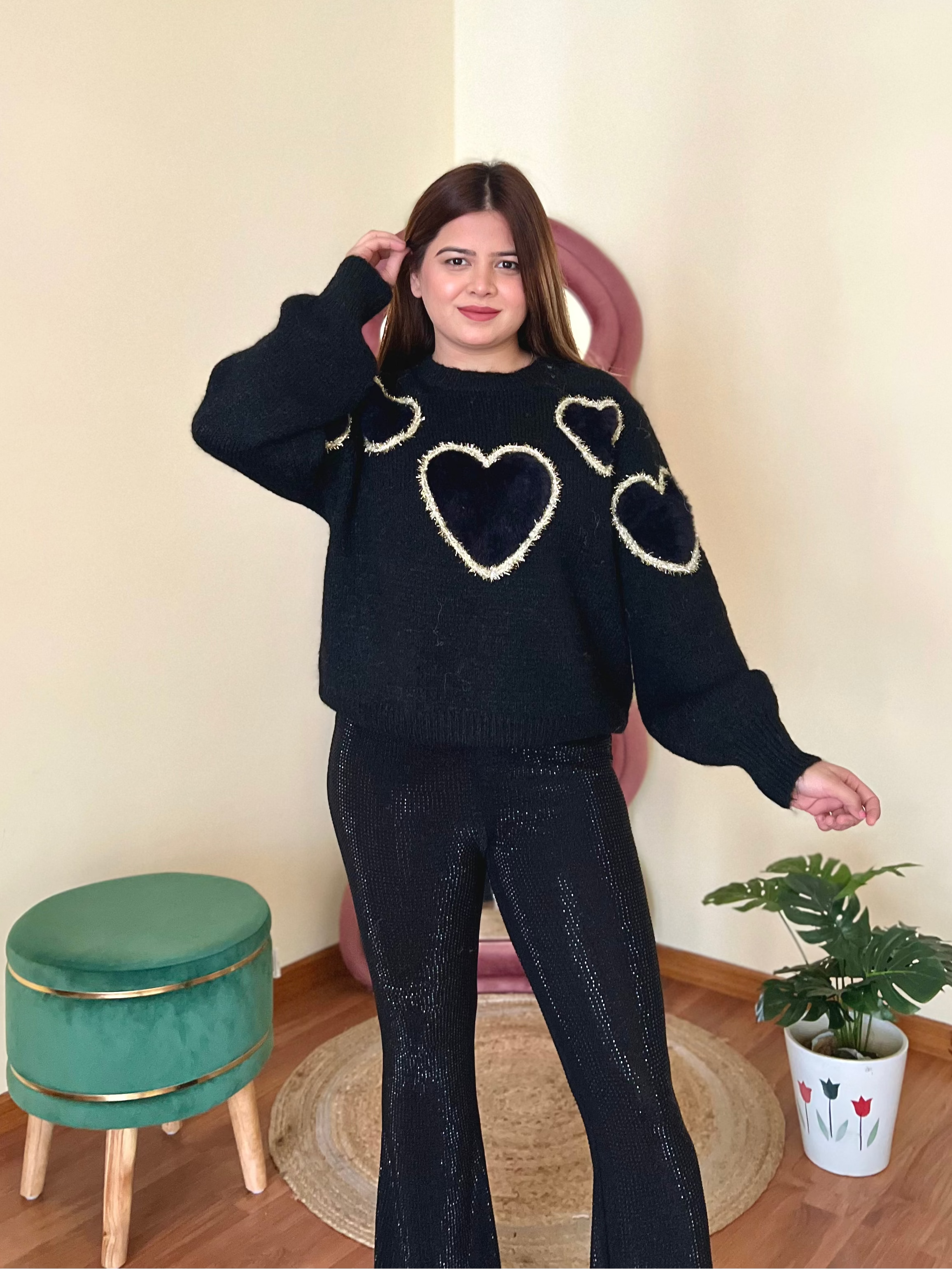 KACY HEART SWEATER