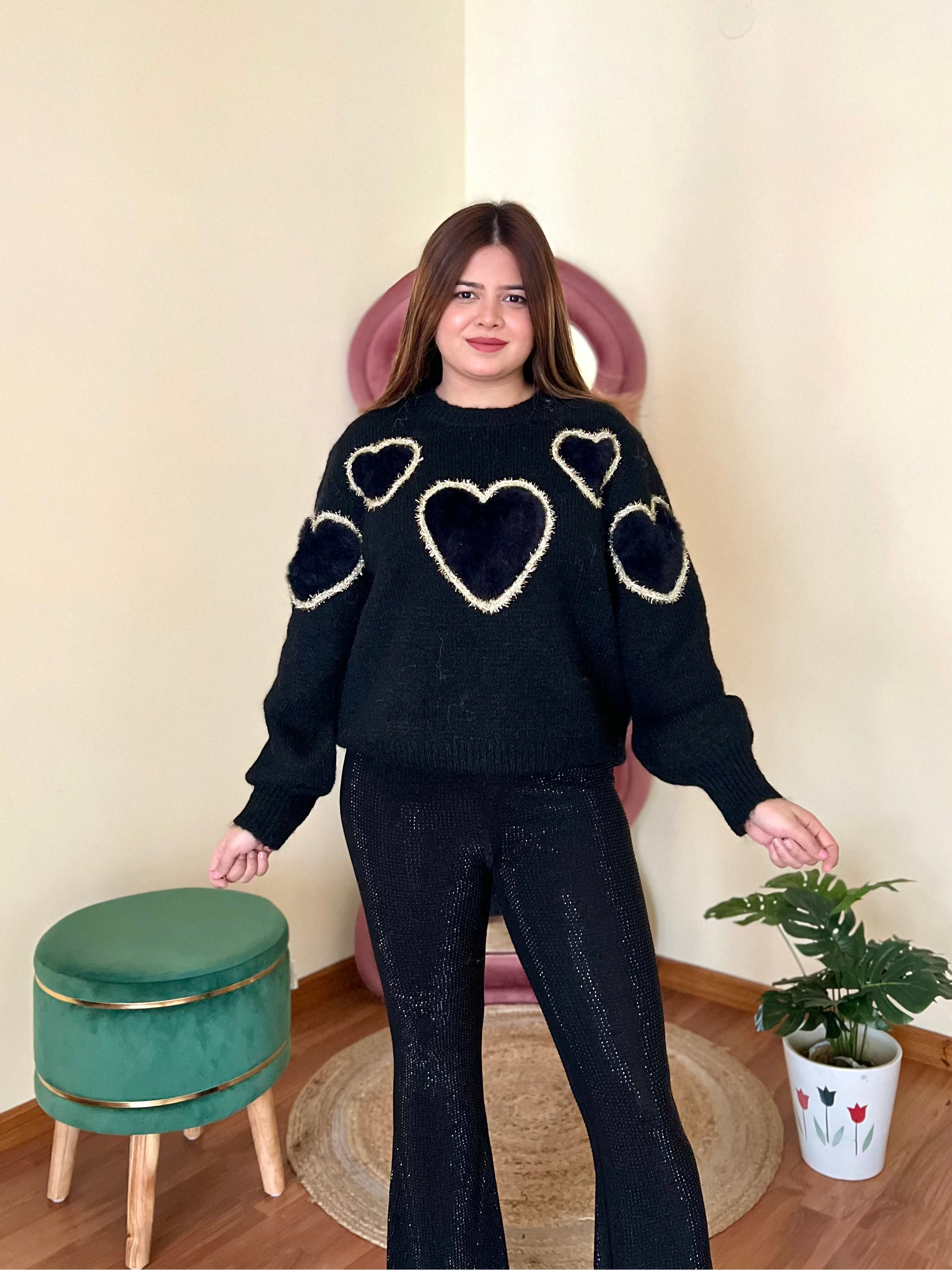 KACY HEART SWEATER