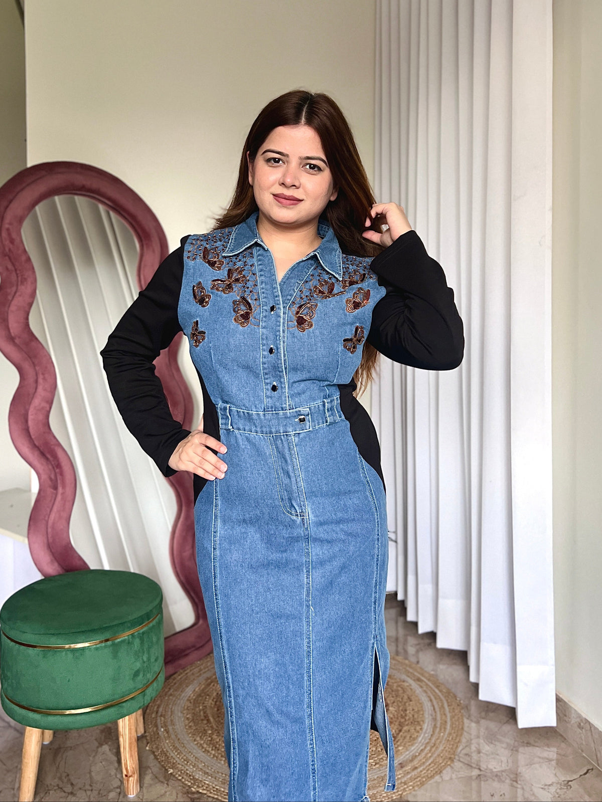 PEDRO BUTTERFLY DENIM DRESS