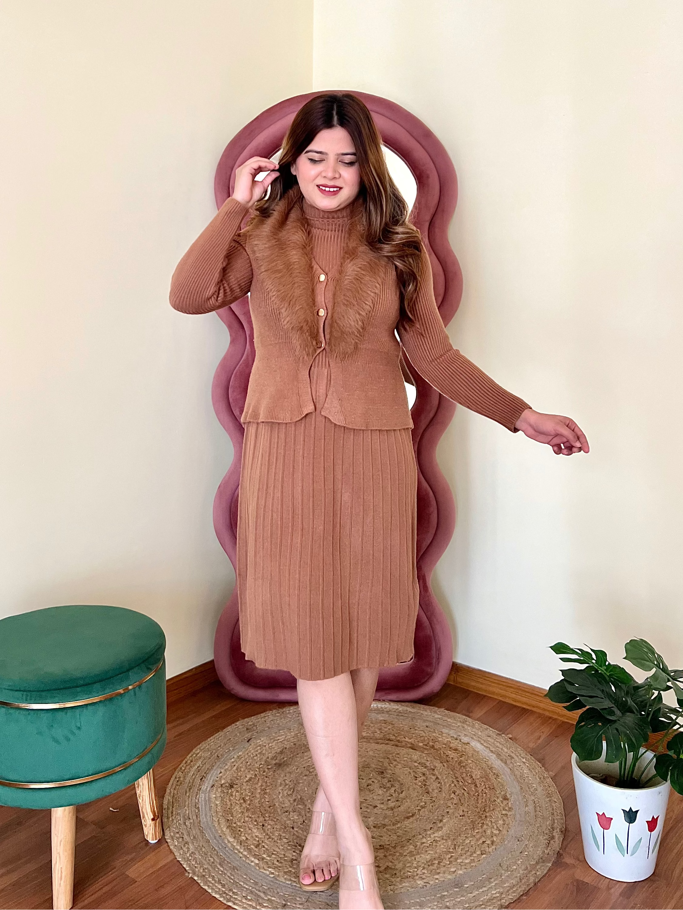 GRACE FUR JACKET DRESS