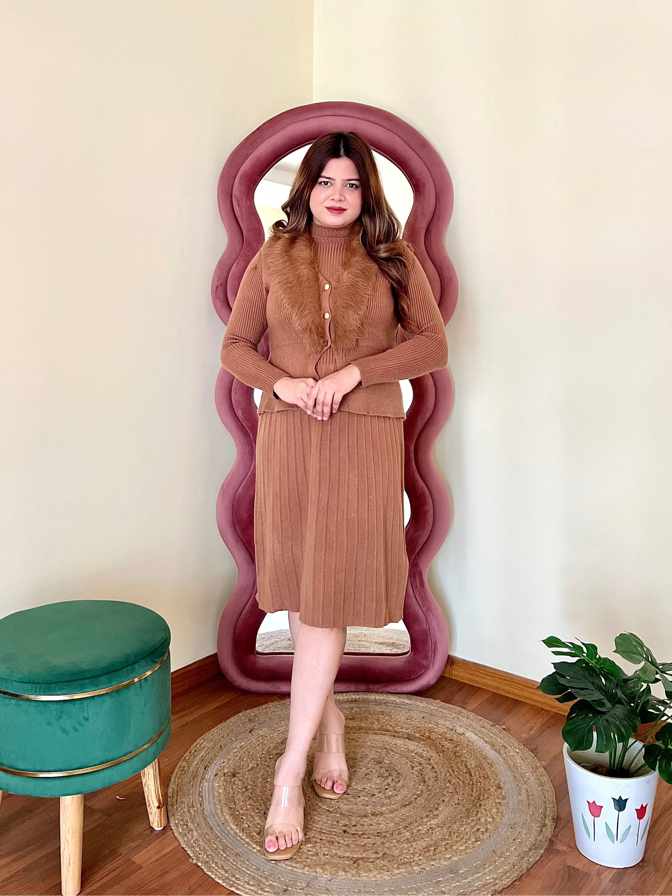 GRACE FUR JACKET DRESS