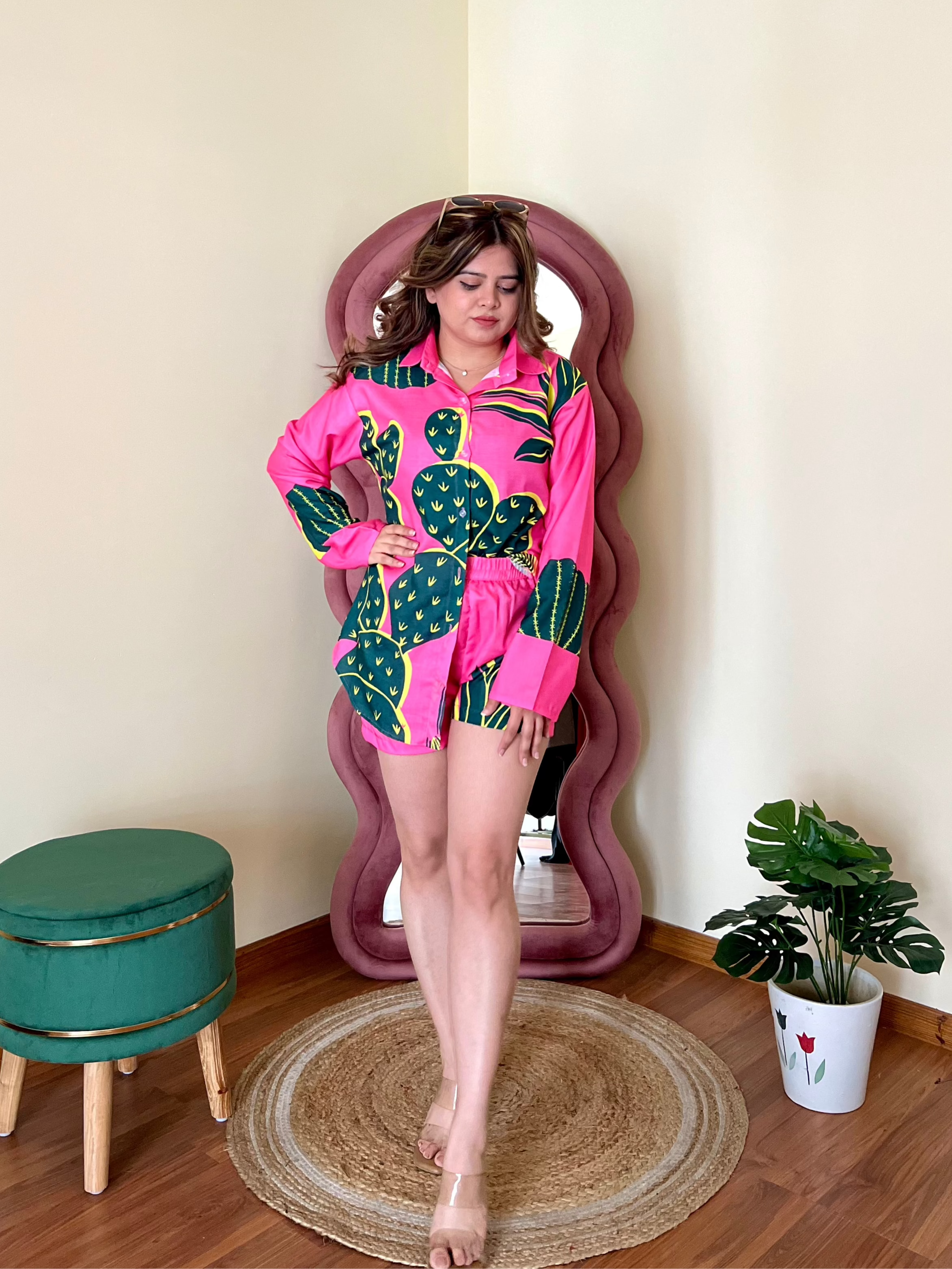 POPPY CACTUS SHORTS SET