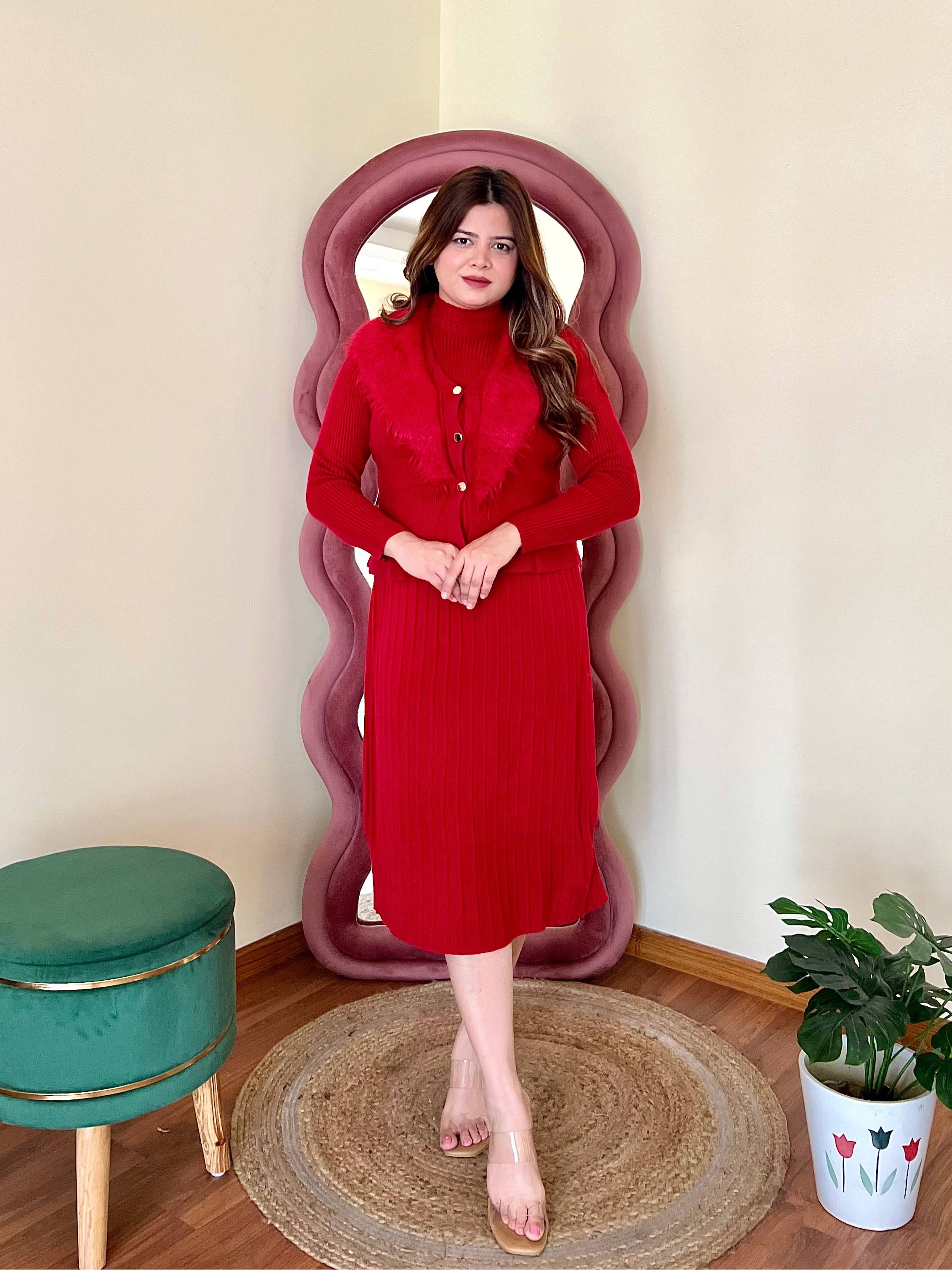 GRACE FUR JACKET DRESS