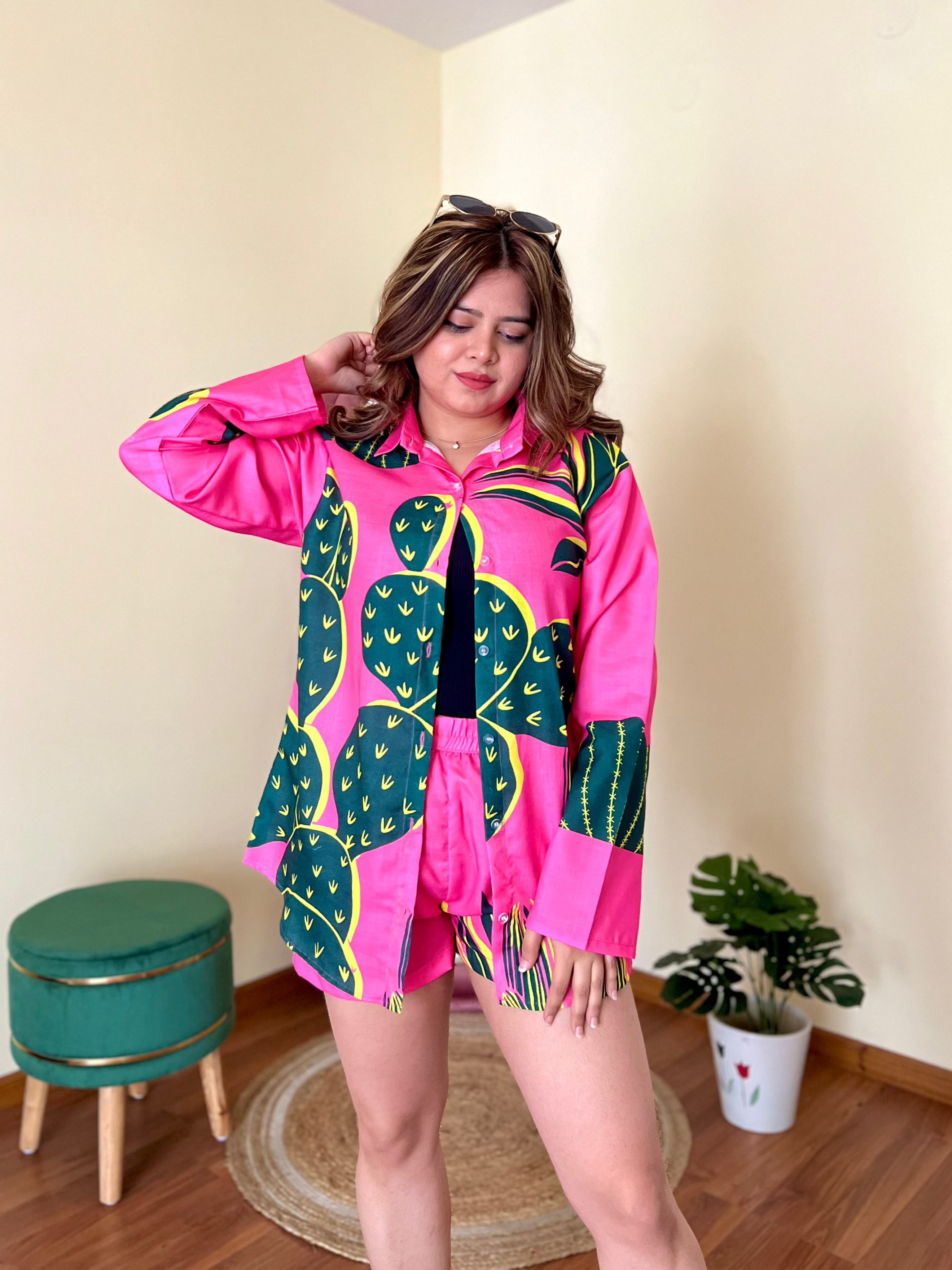 POPPY CACTUS SHORTS SET