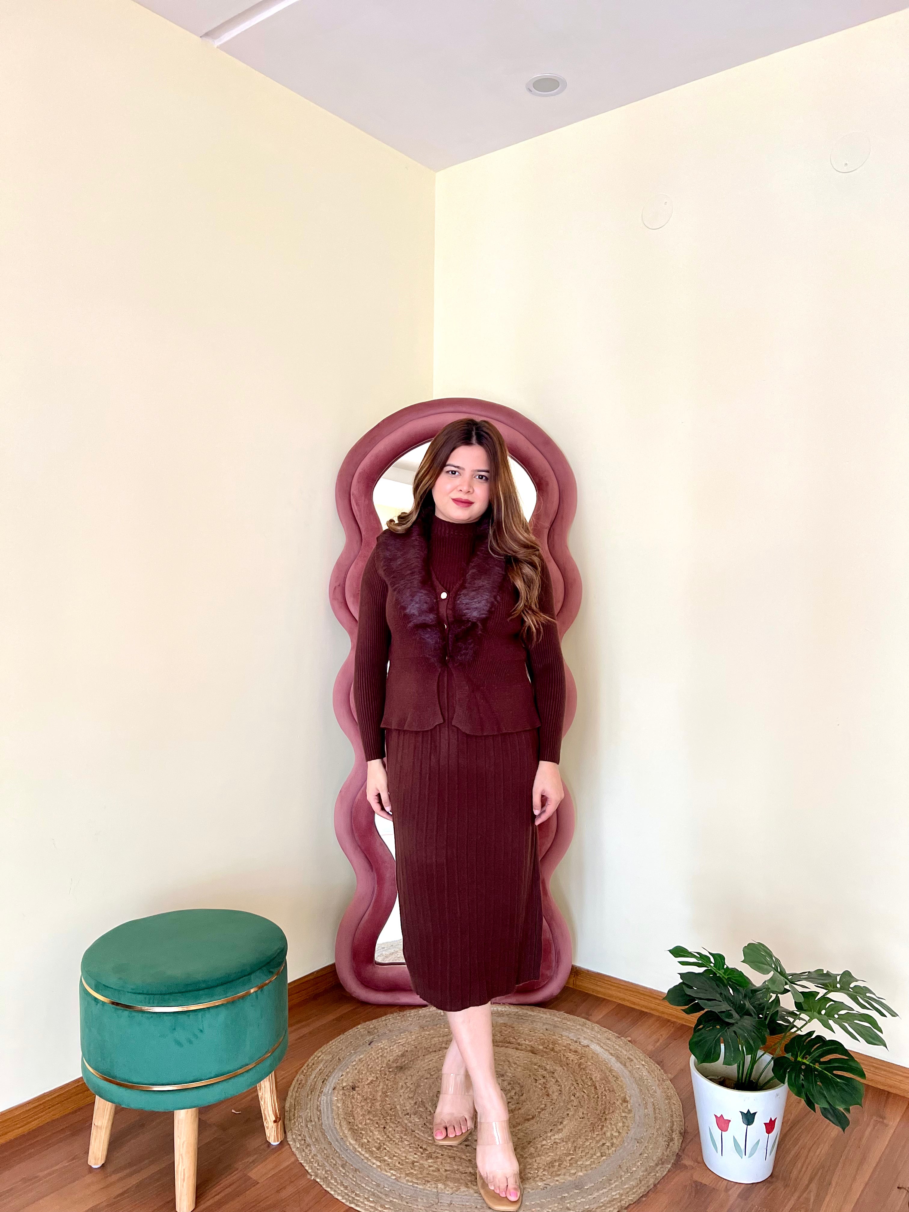 GRACE FUR JACKET DRESS