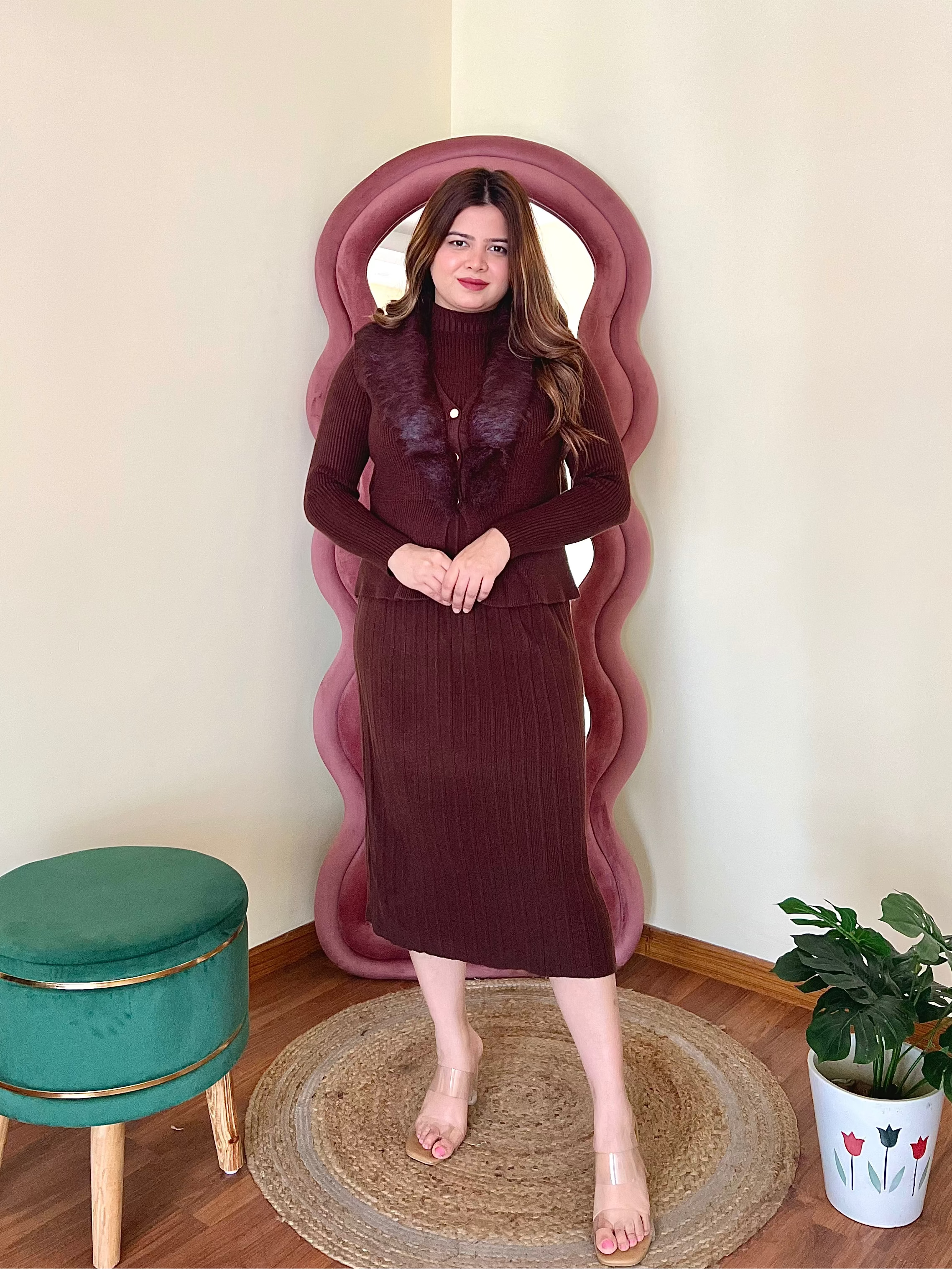 GRACE FUR JACKET DRESS