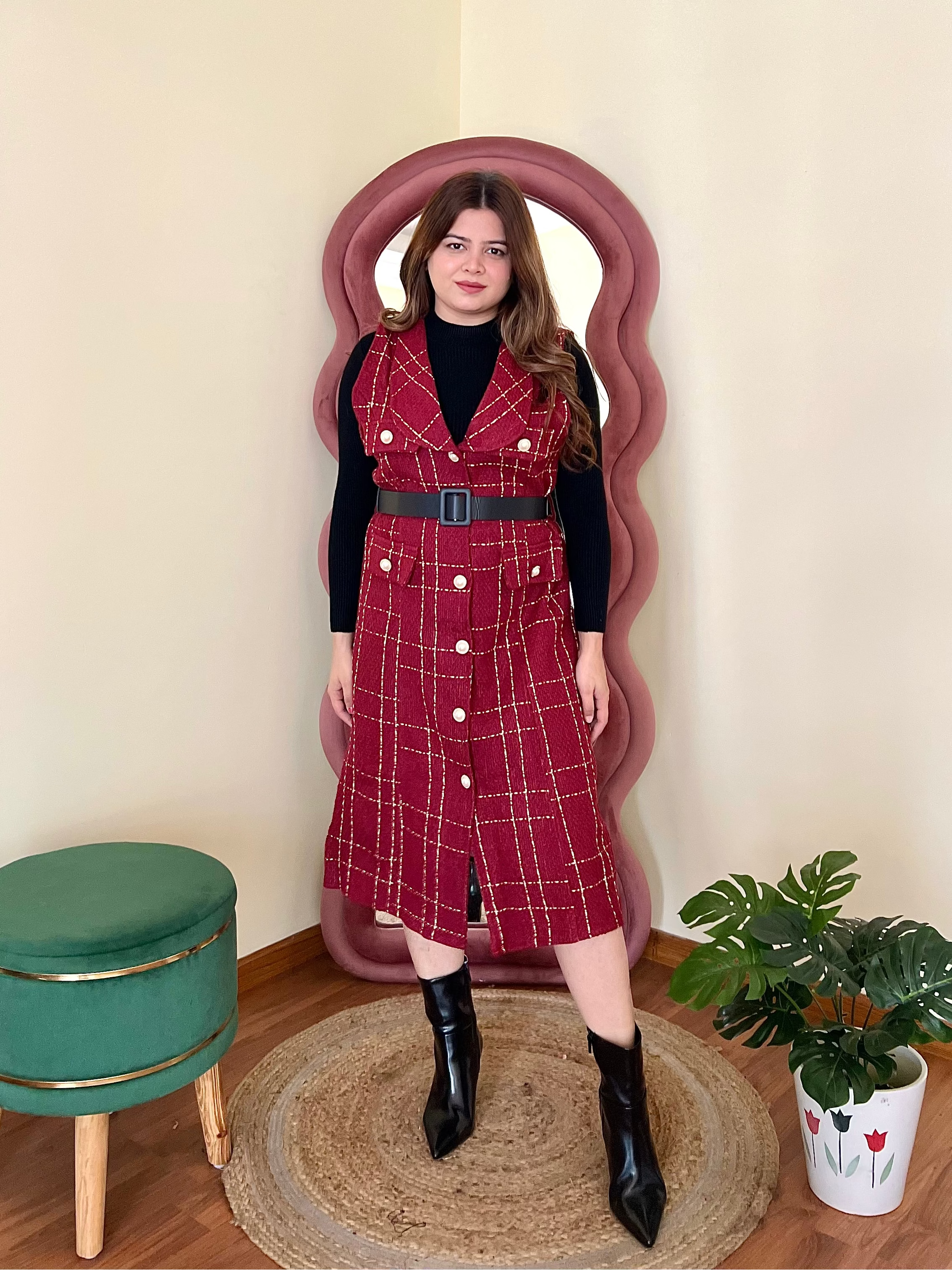 CLEO TWEED MIDI DRESS