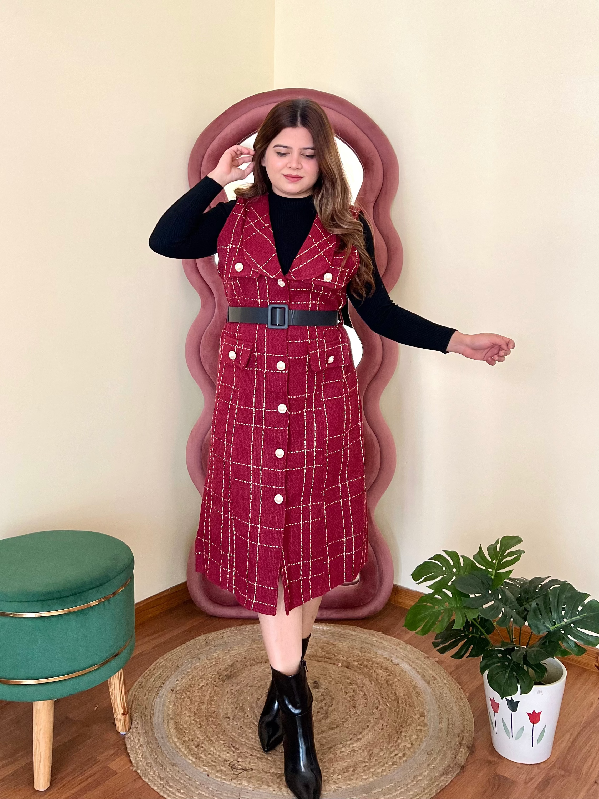 CLEO TWEED MIDI DRESS