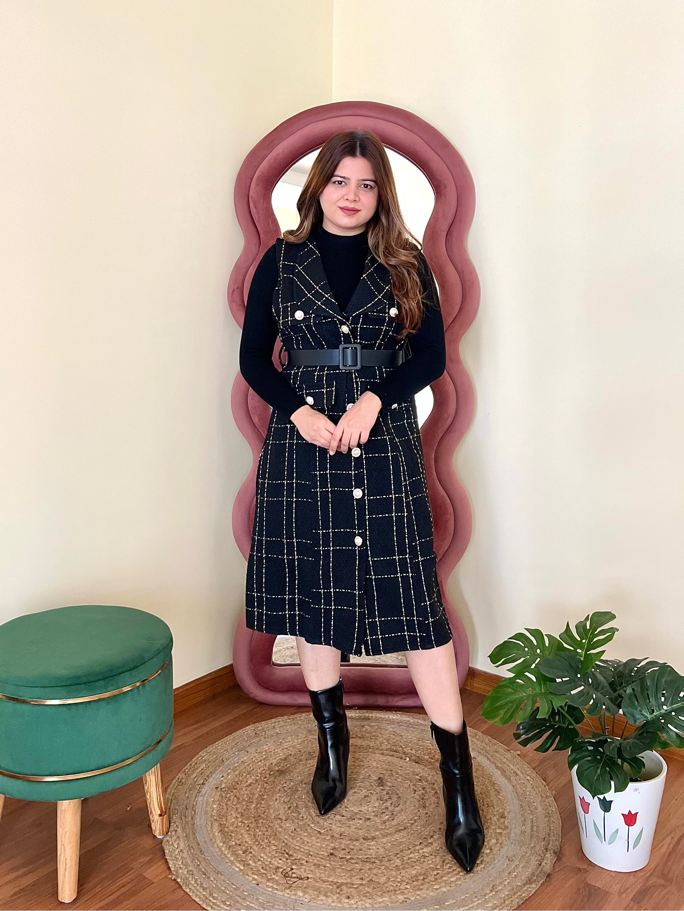 CLEO TWEED MIDI DRESS