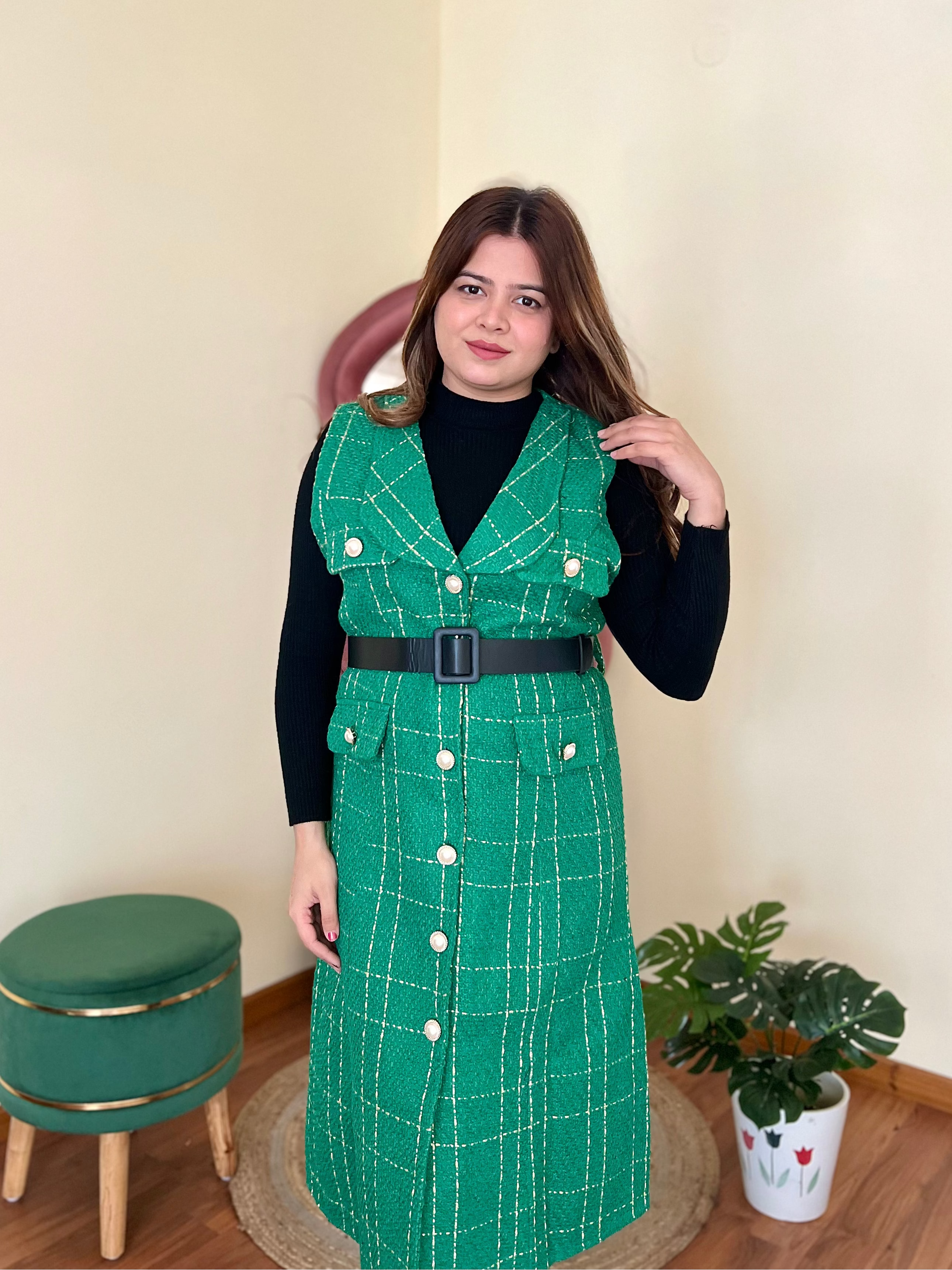 CLEO TWEED MIDI DRESS