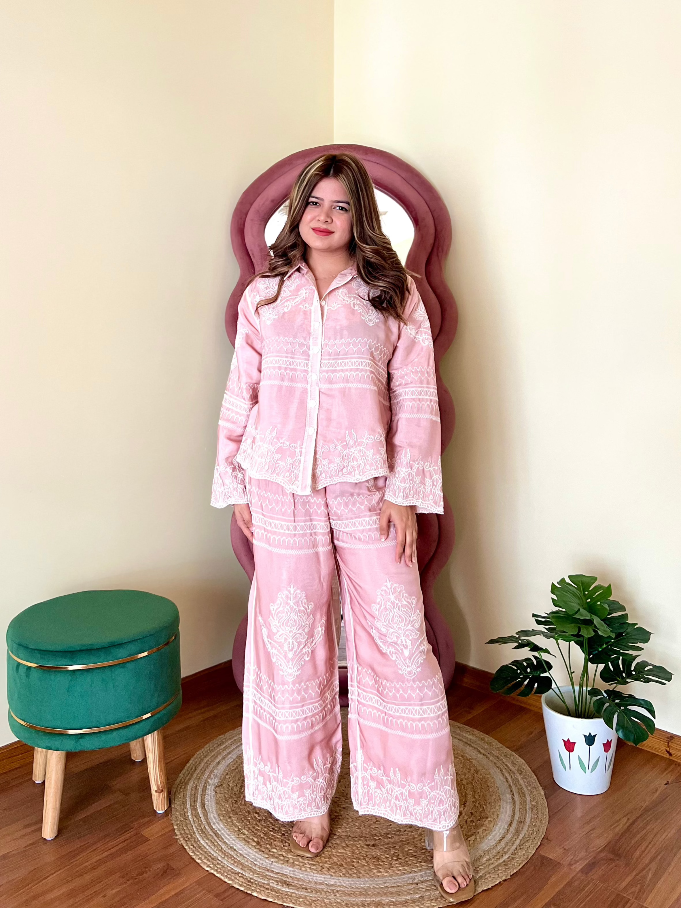 FROSTY EMBROIDERED COORD