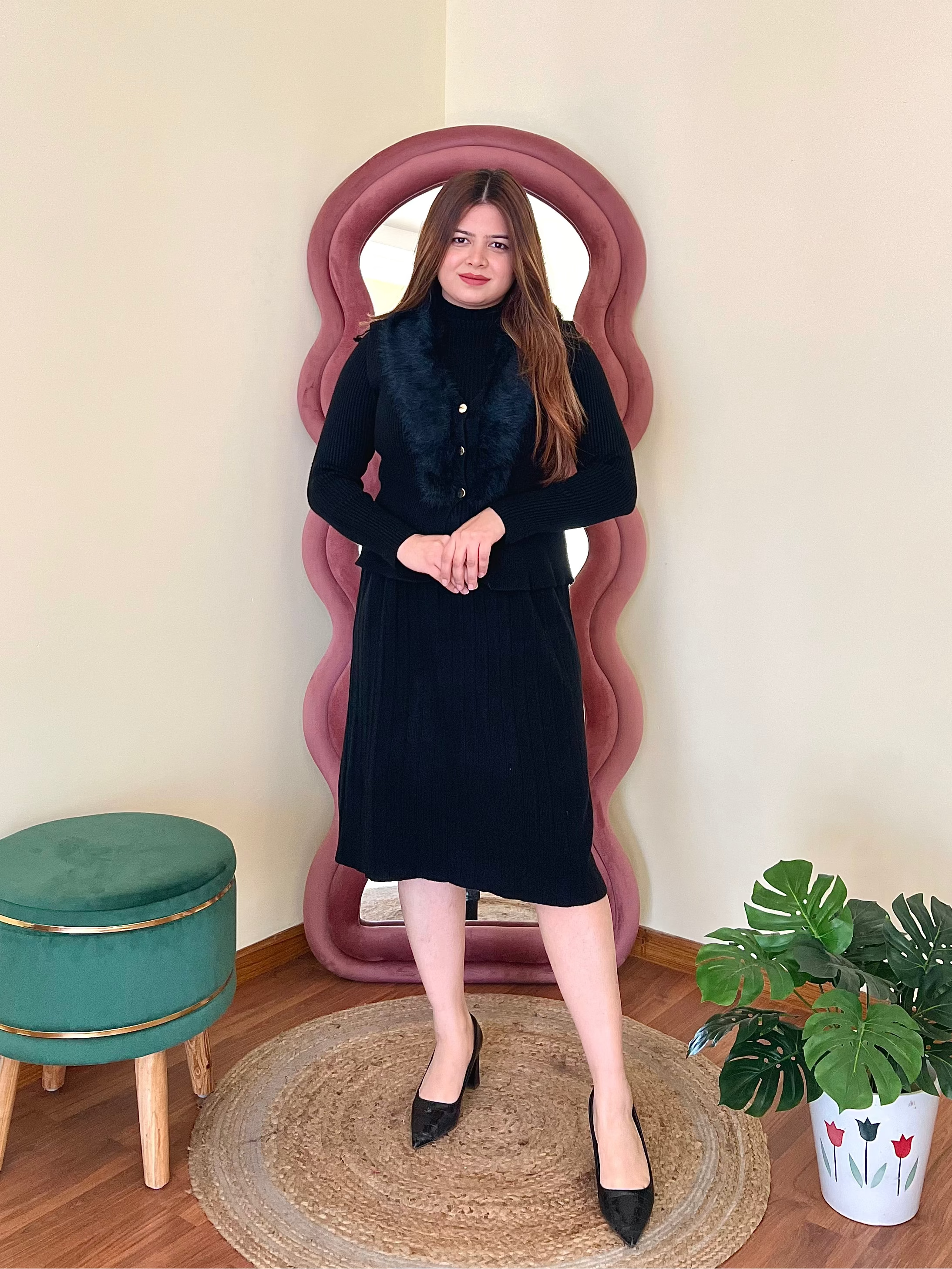 GRACE FUR JACKET DRESS