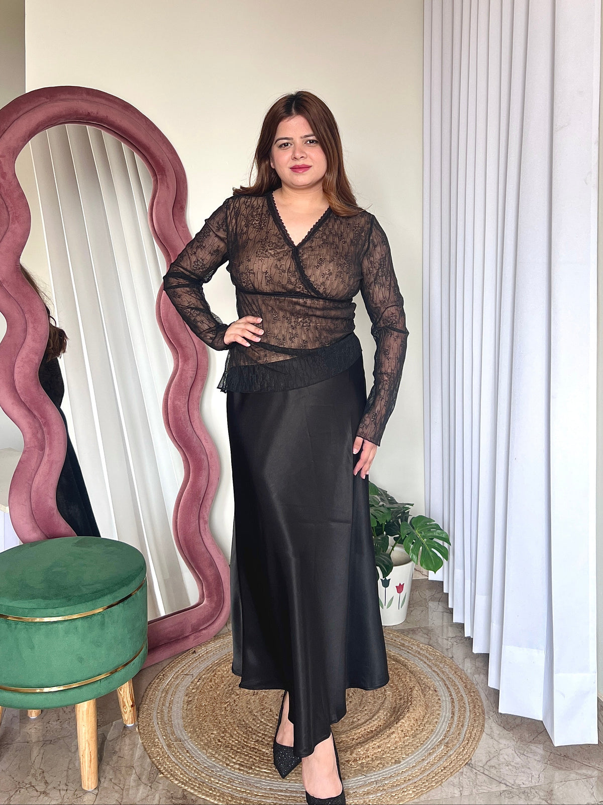 GOLDIE SATIN SKIRT