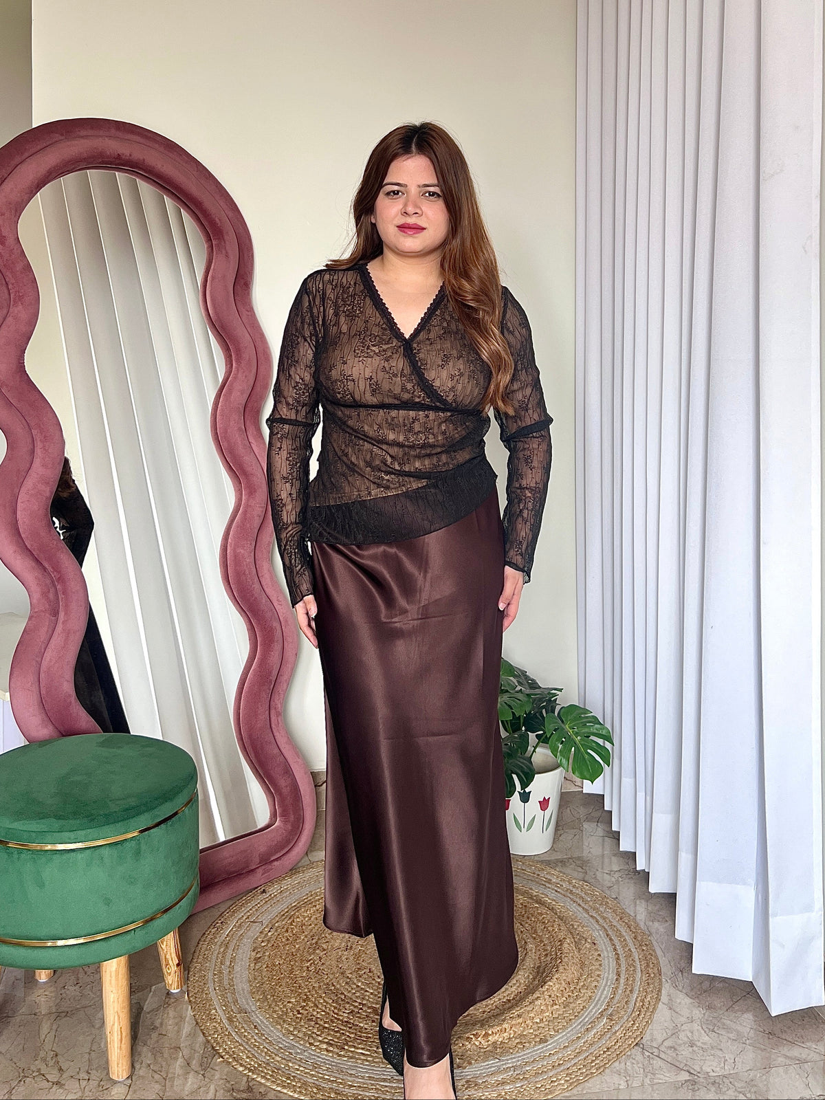 GOLDIE SATIN SKIRT