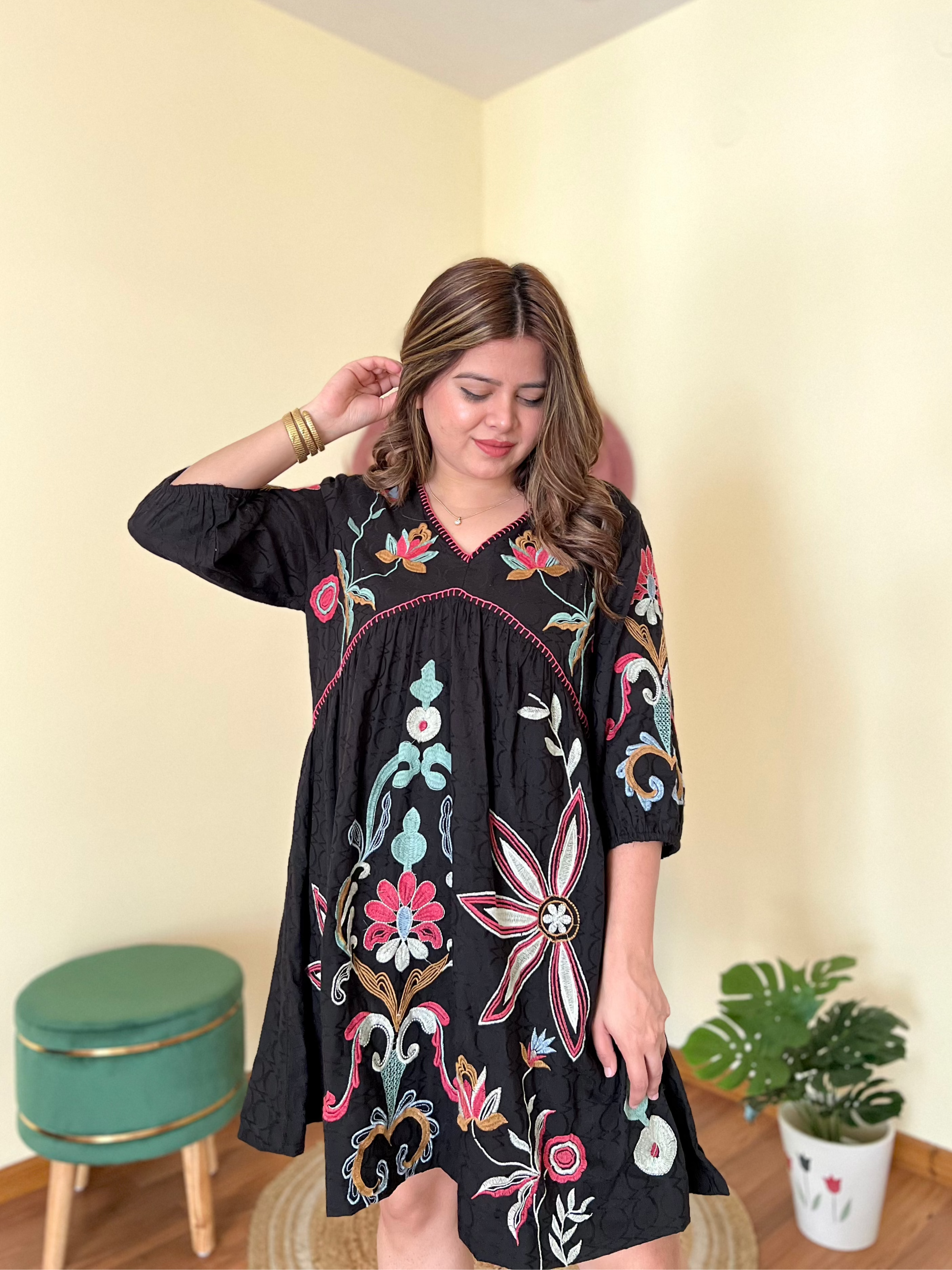 NYSA EMBROIDERED DRESS