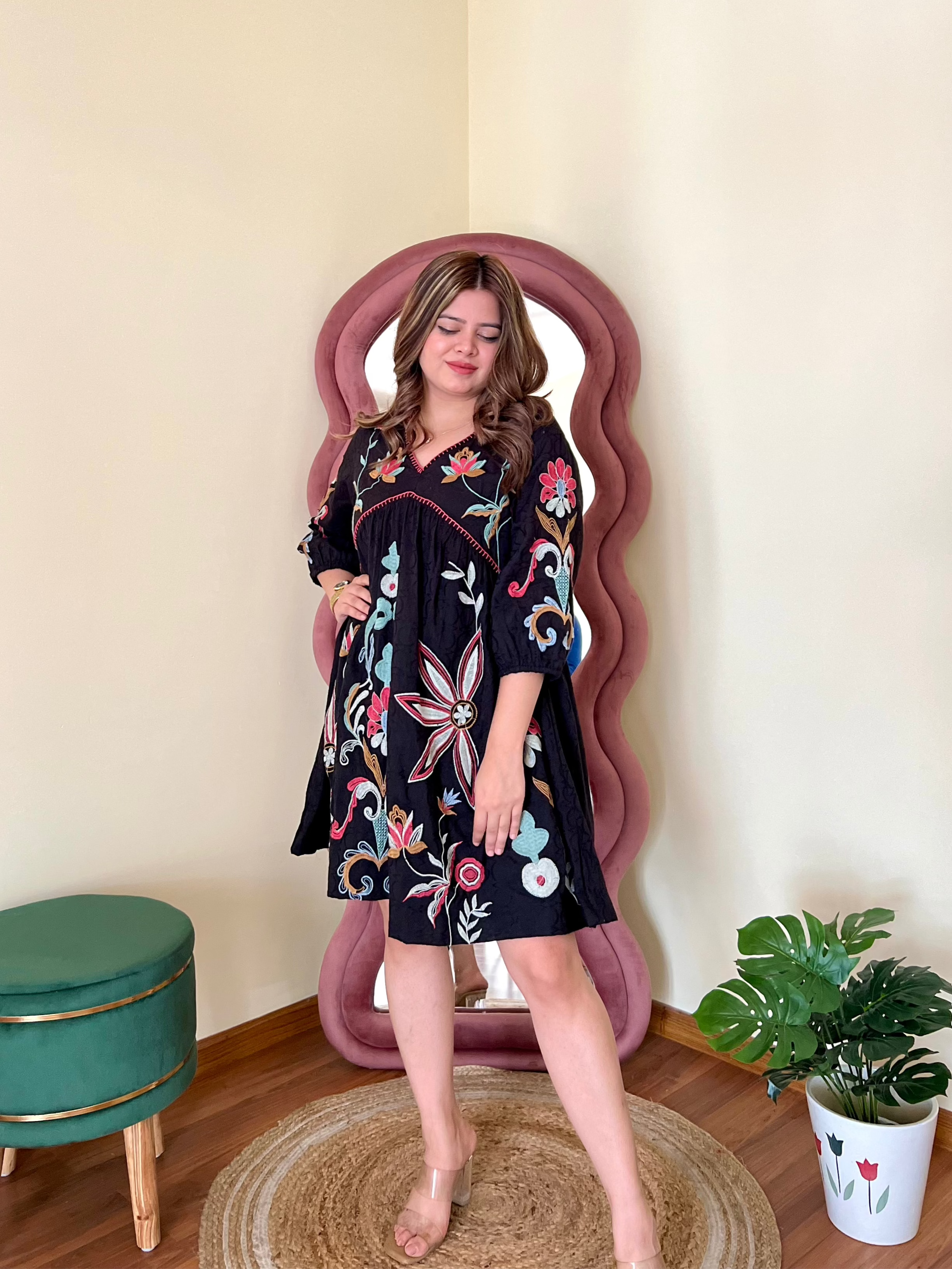 NYSA EMBROIDERED DRESS