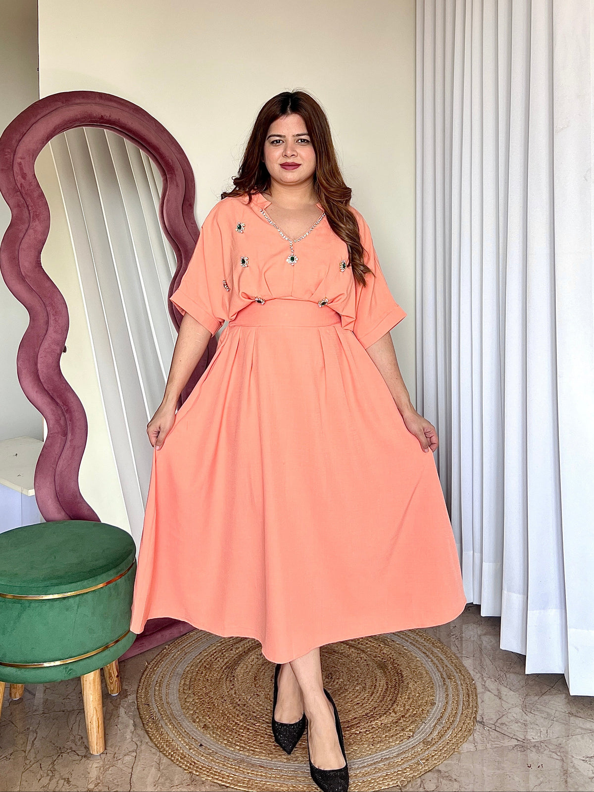 AMELIA EMBELISHED DRESS