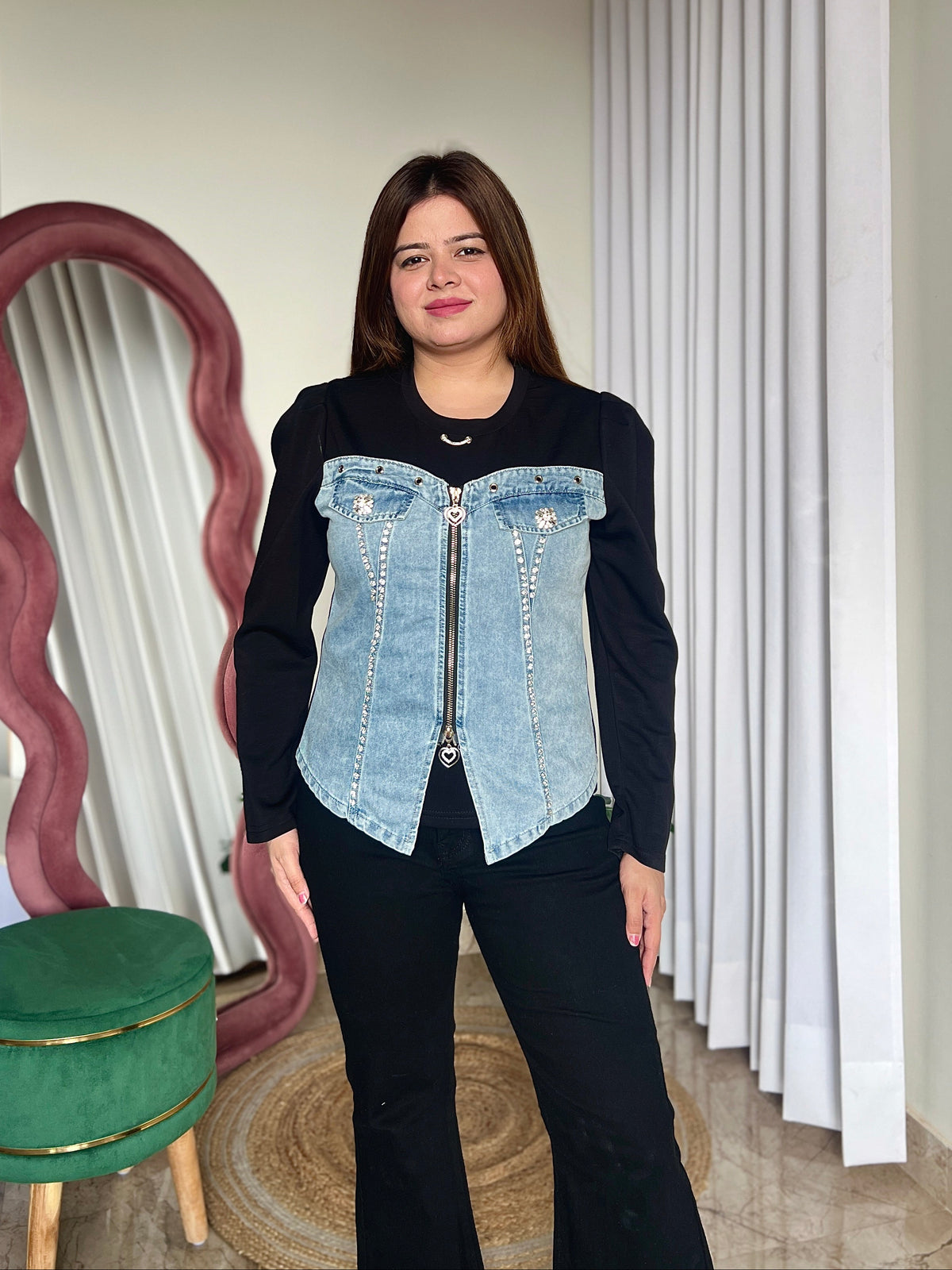 YOKE DENIM TOP