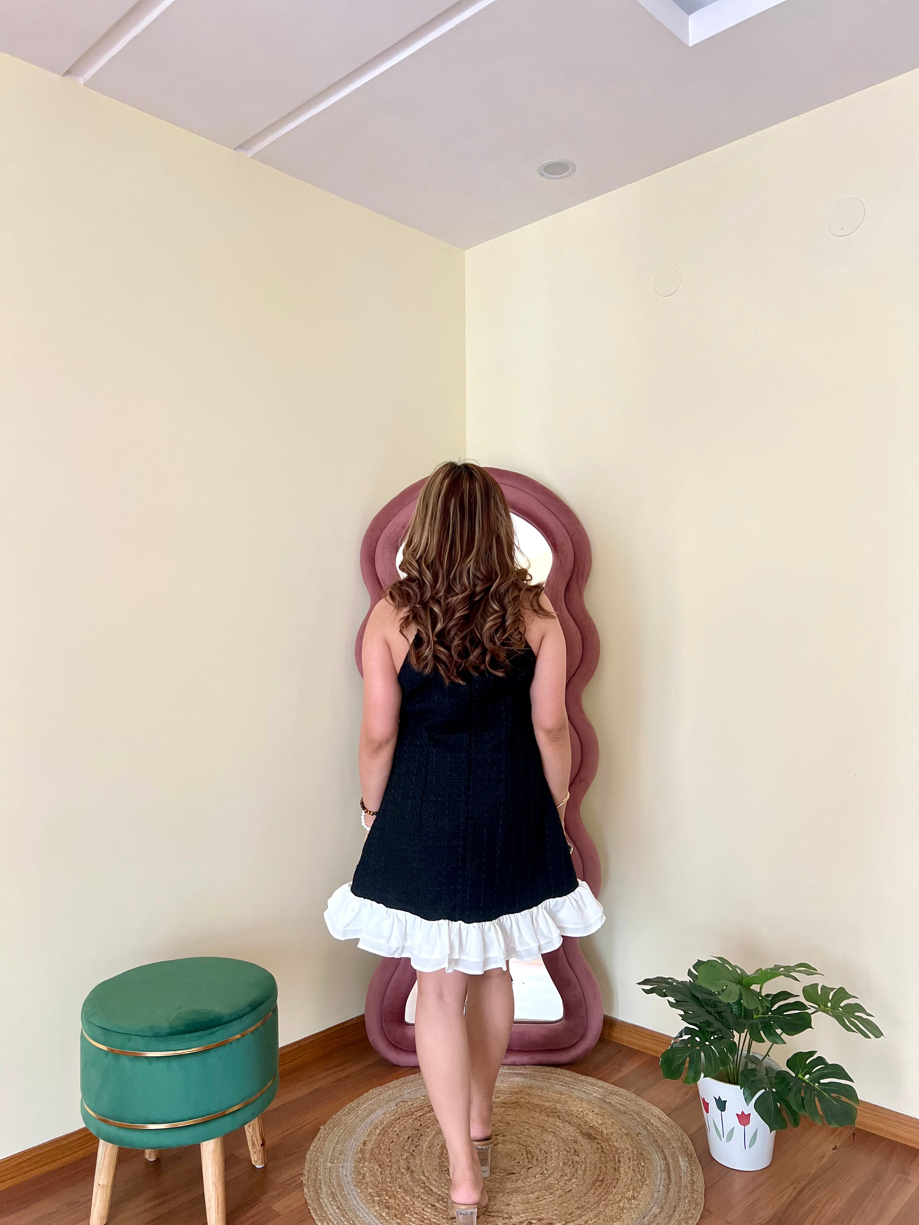 EDEN STUDDED TWEED DRESS