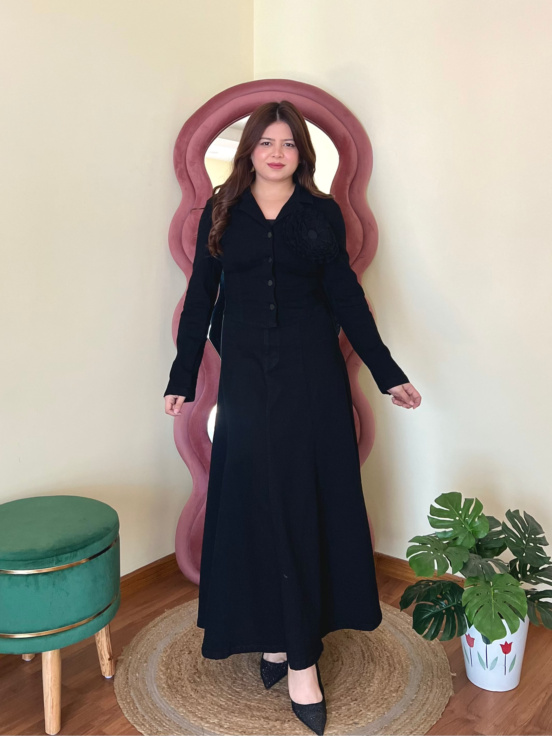 VERO DENIM SKIRT SET