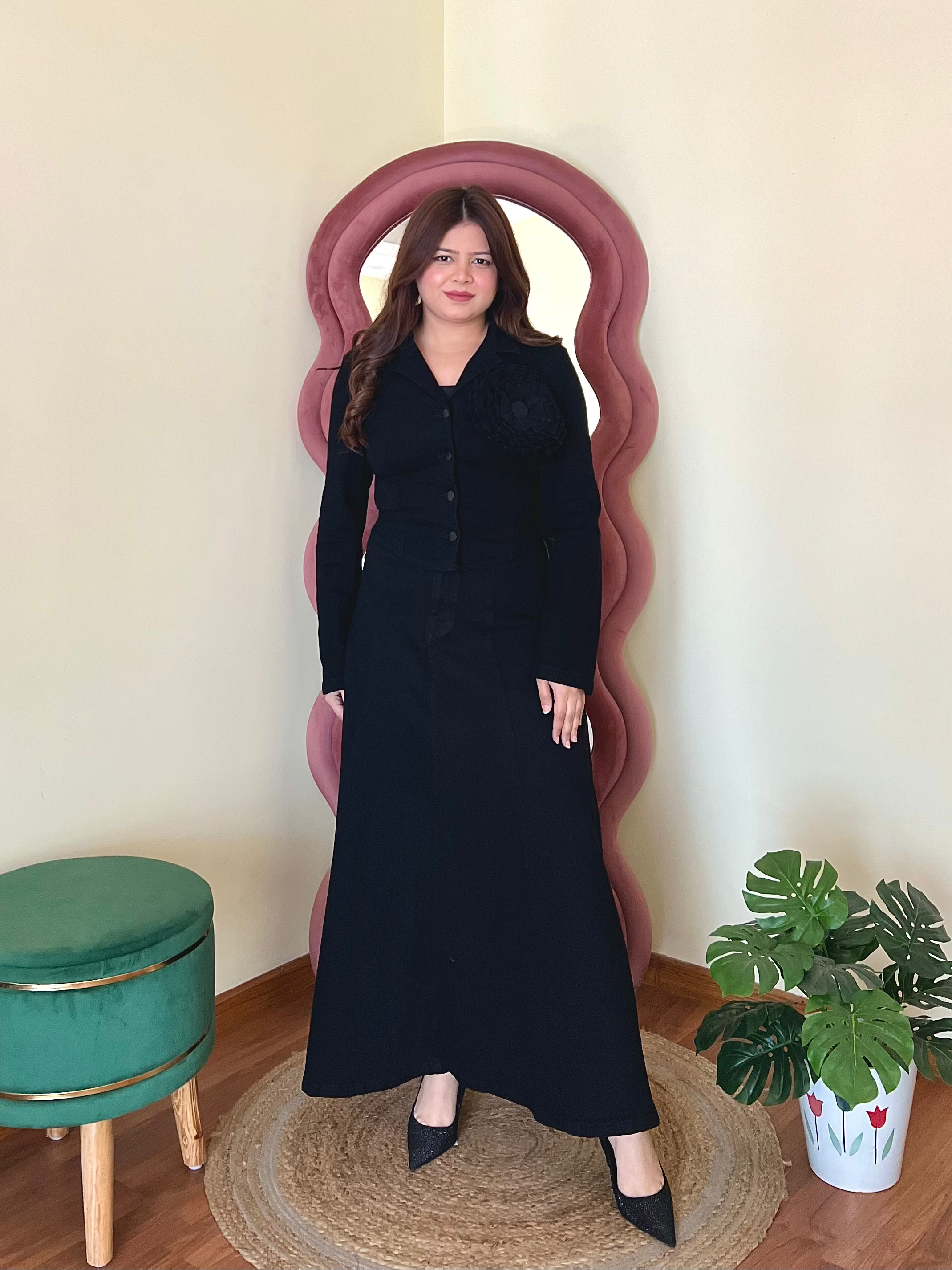 VERO DENIM SKIRT SET