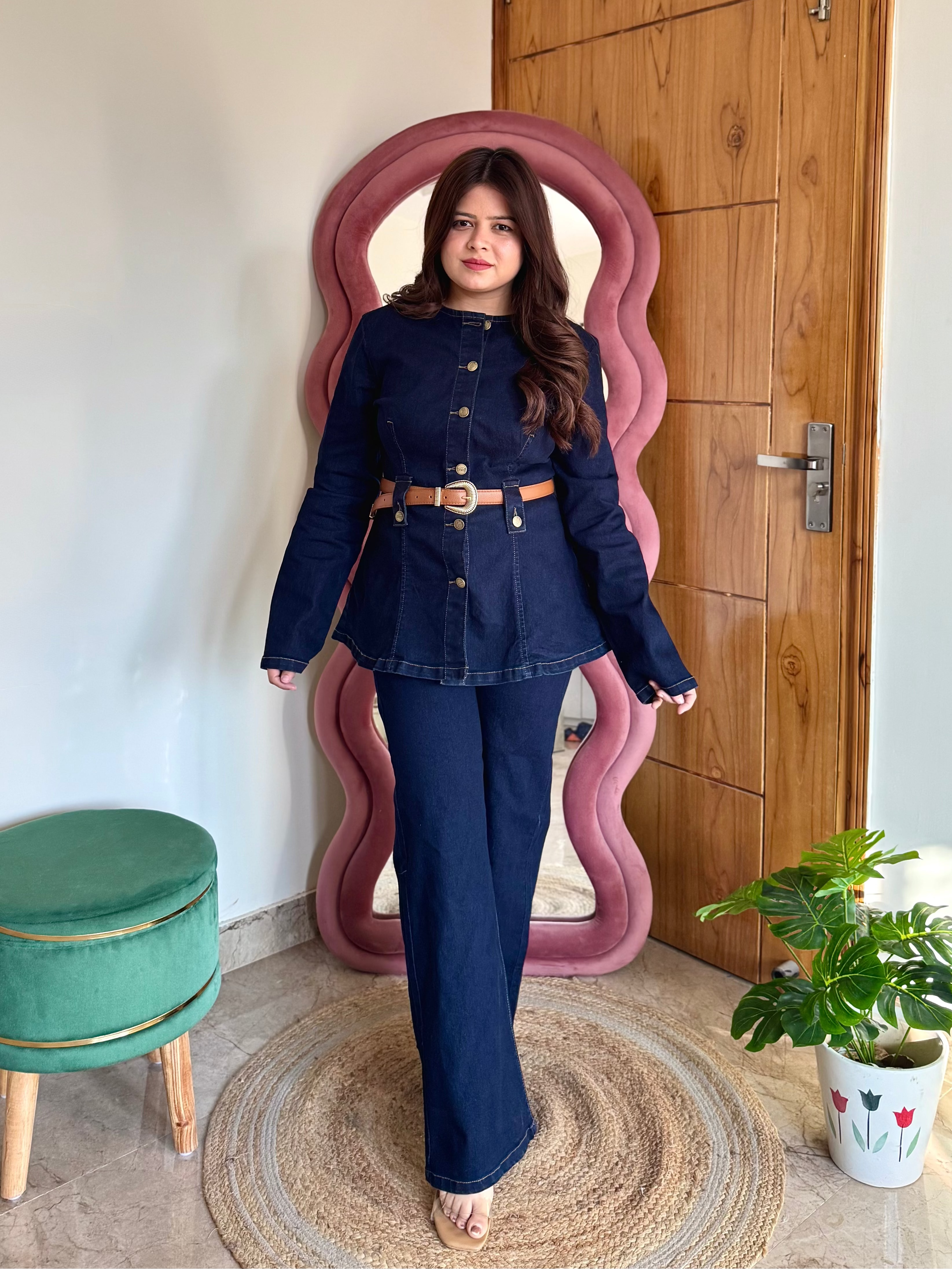 SKYE DENIM SET WITH BELT