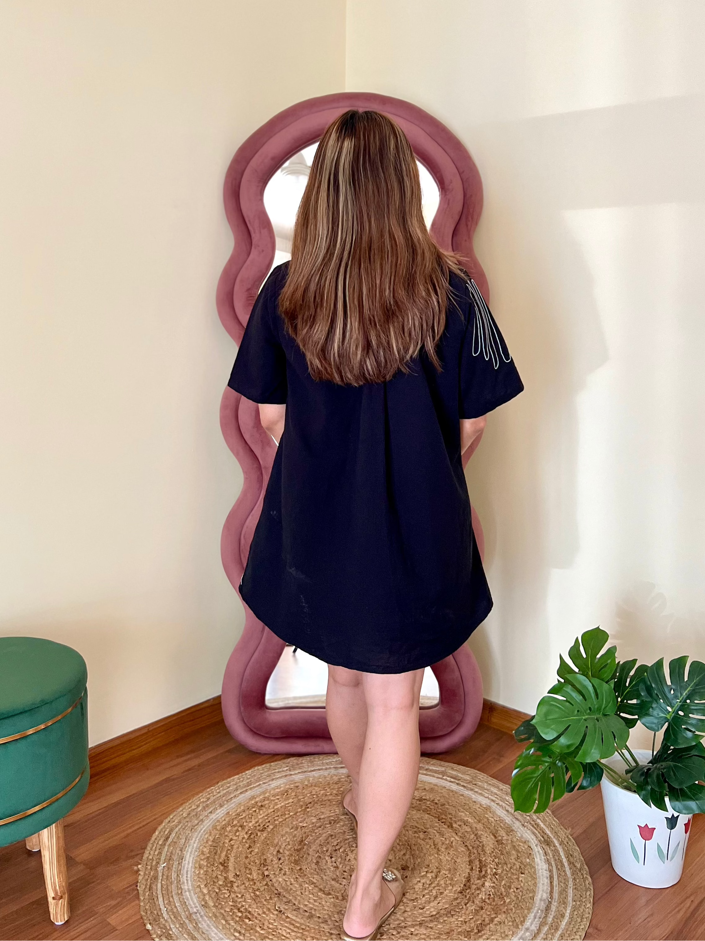 ELLA EMBROIDERED SHIRT DRESS