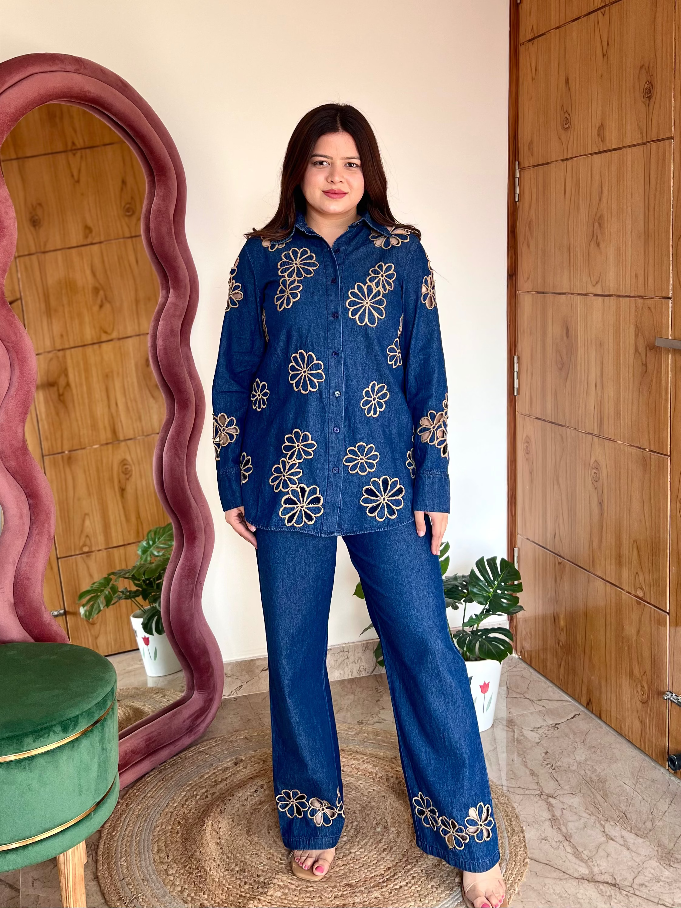 KIT CUTWORK DENIM COORD