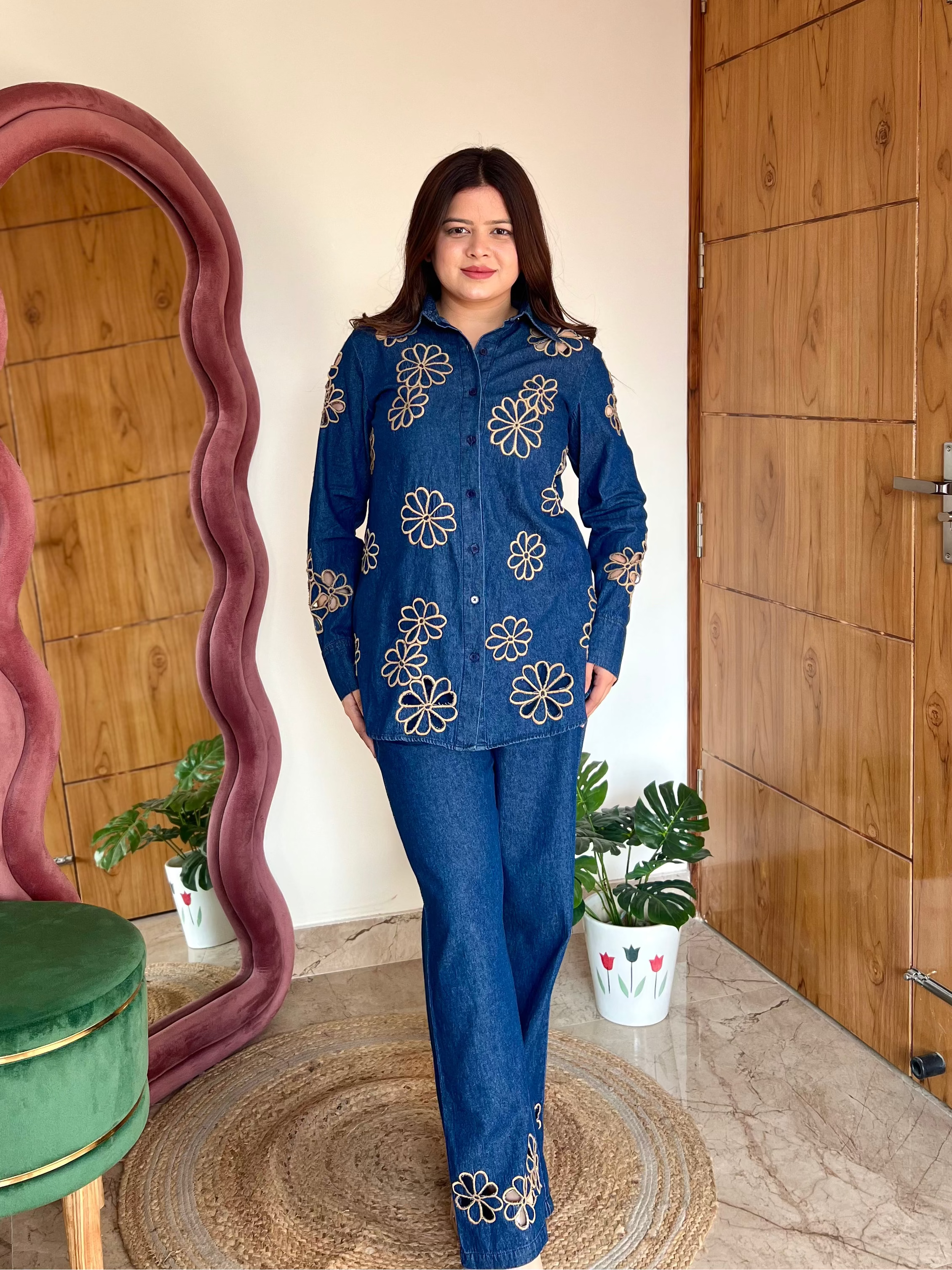 KIT CUTWORK DENIM COORD