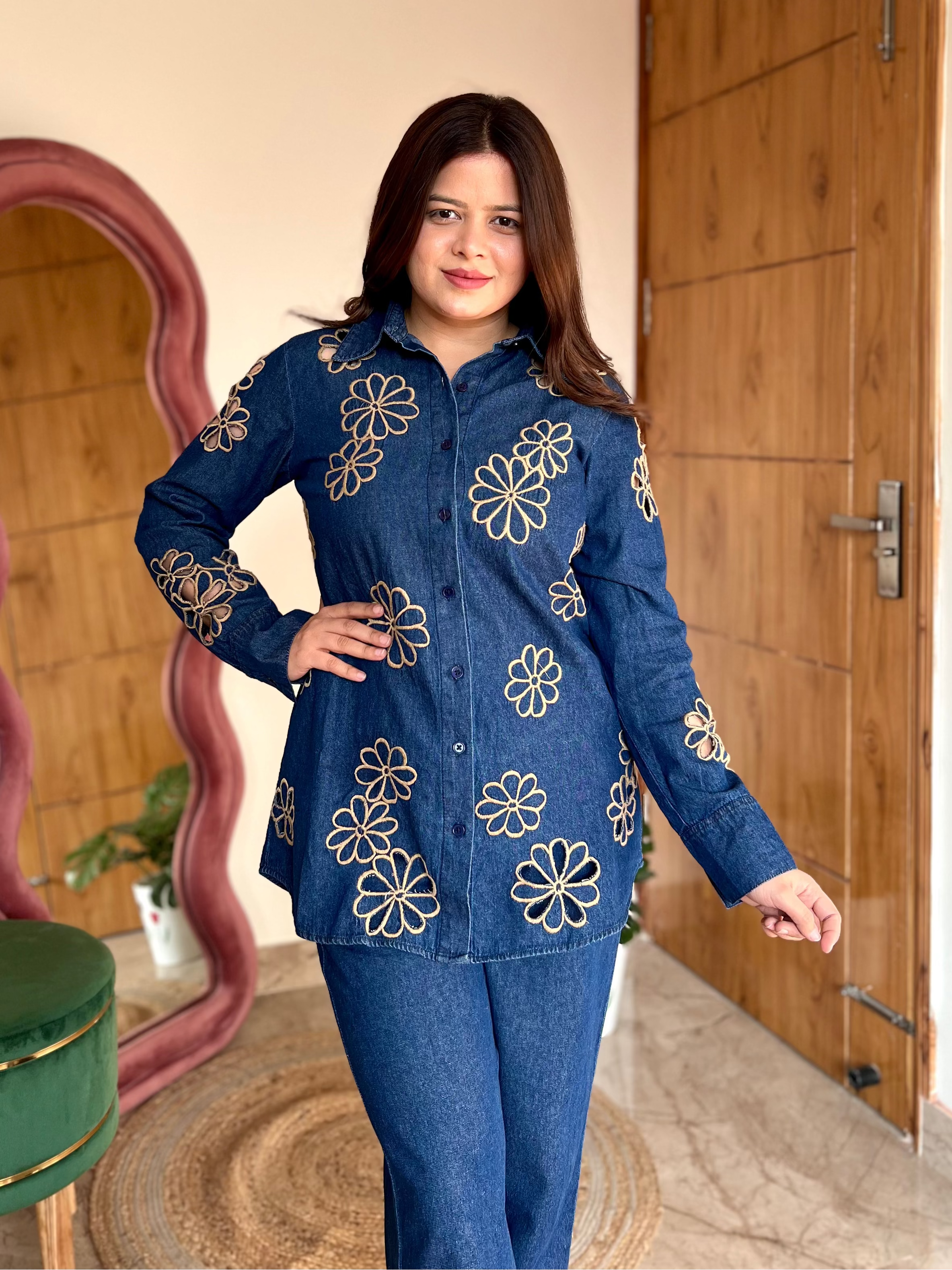 KIT CUTWORK DENIM COORD