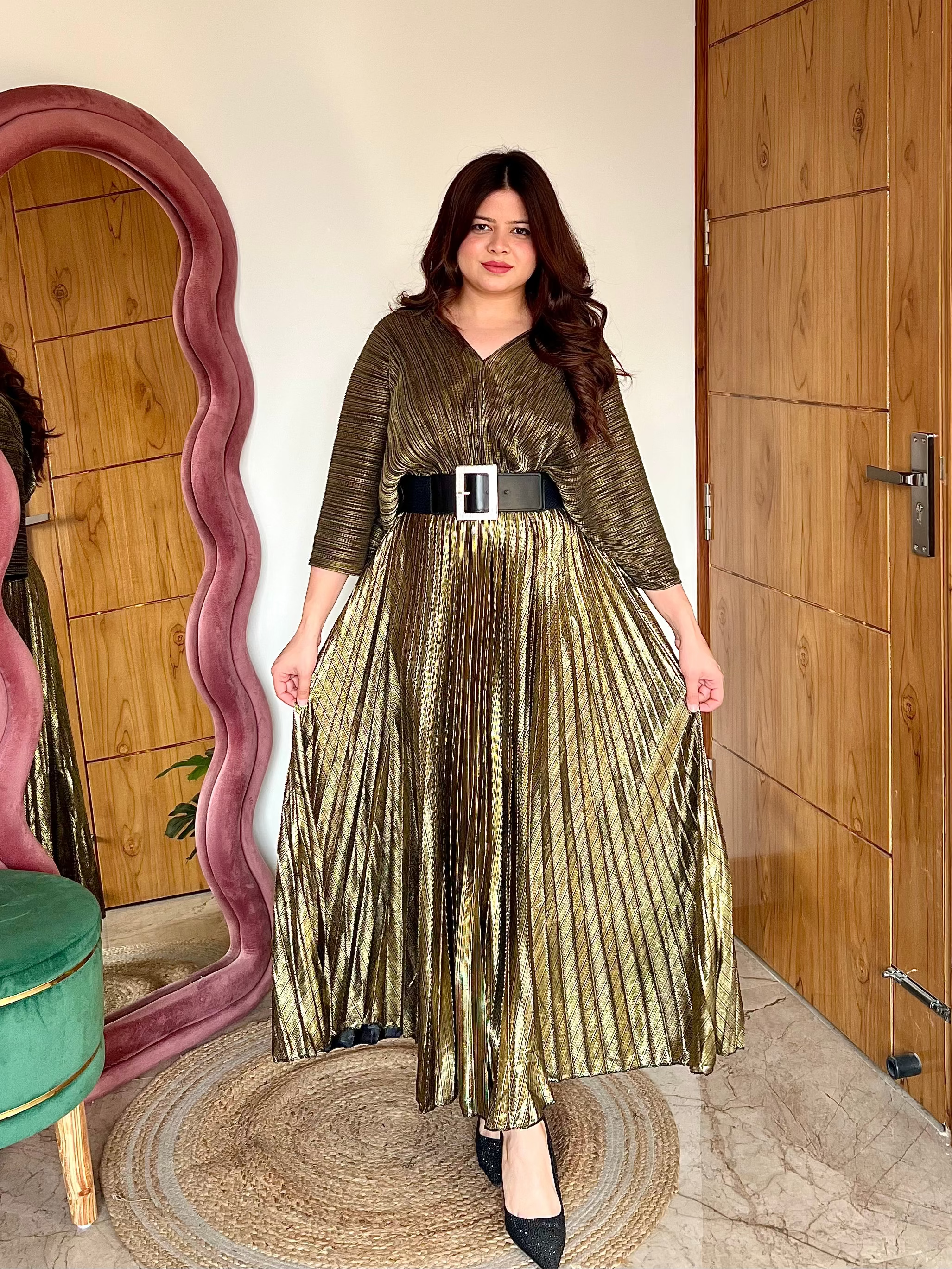 GLADYS PLEATED DRESS