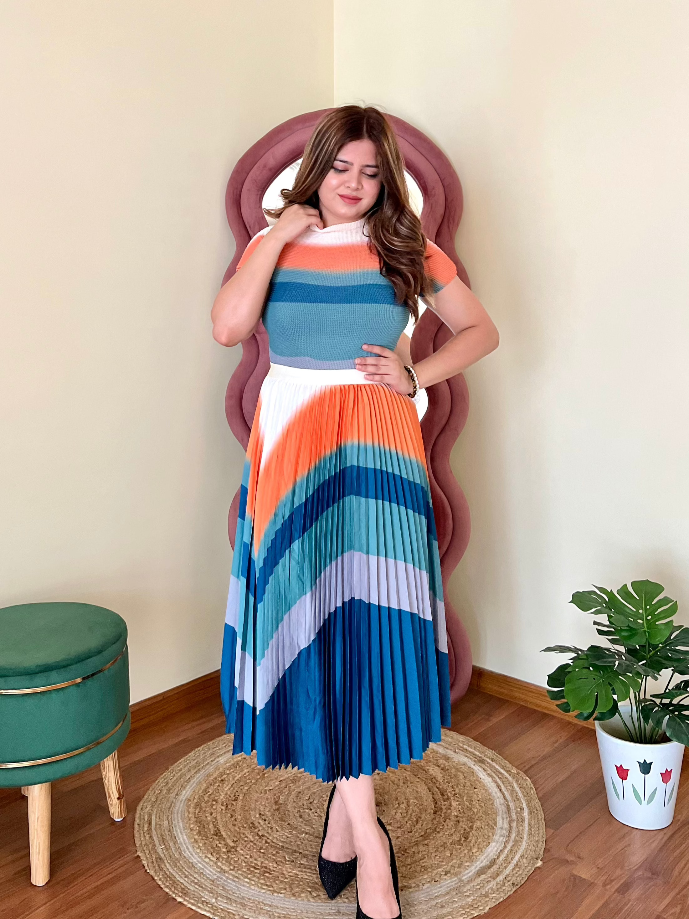 ERICA PLEATED SKIRT SET
