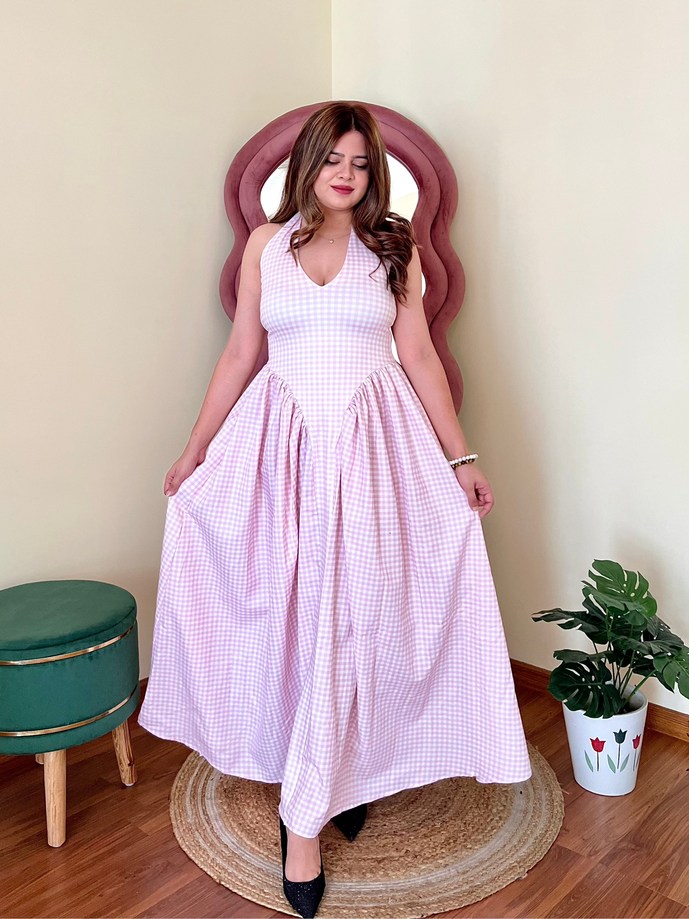BUBBLE CHEQUERED DRESS