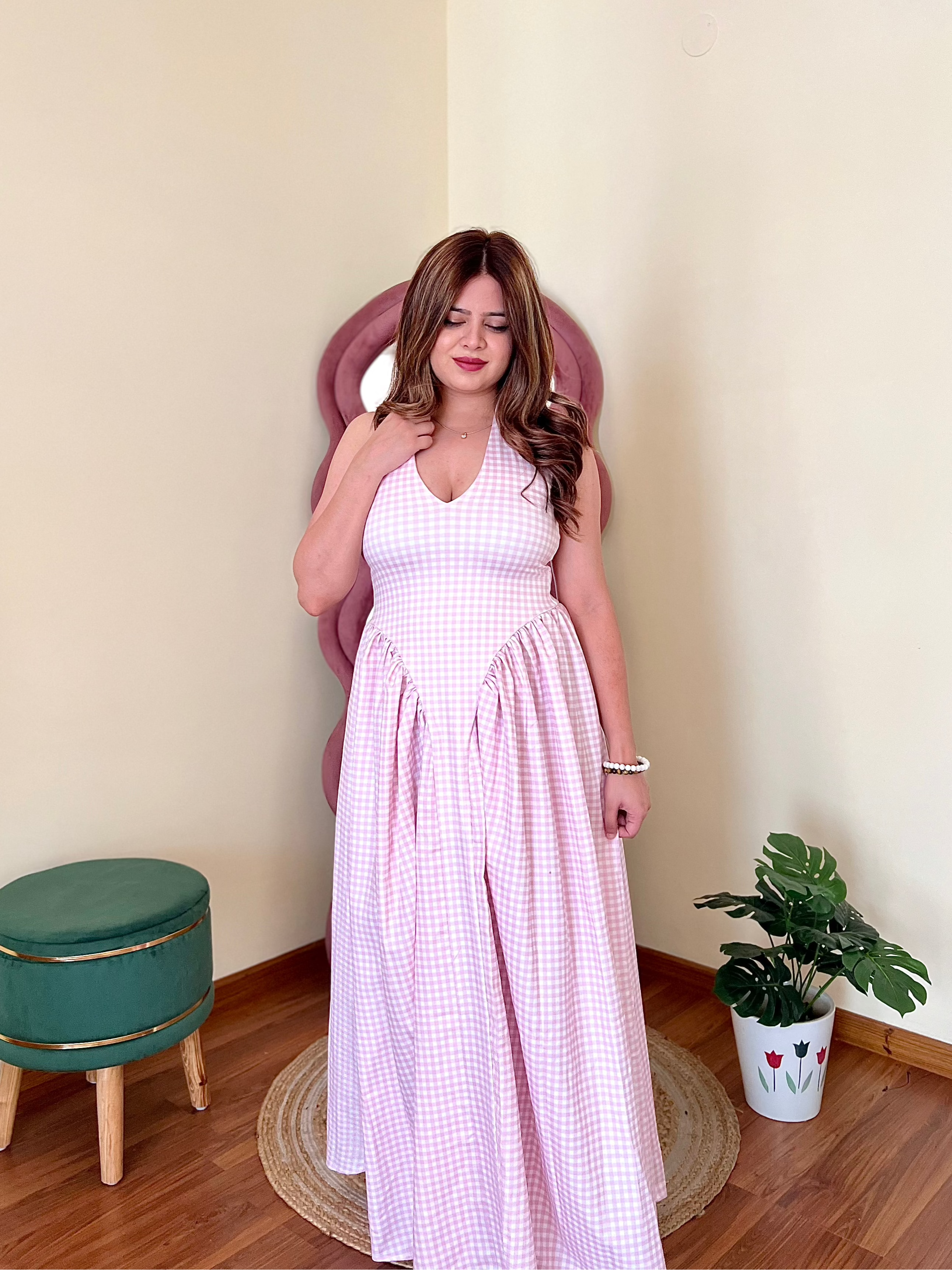 BUBBLE CHEQUERED DRESS