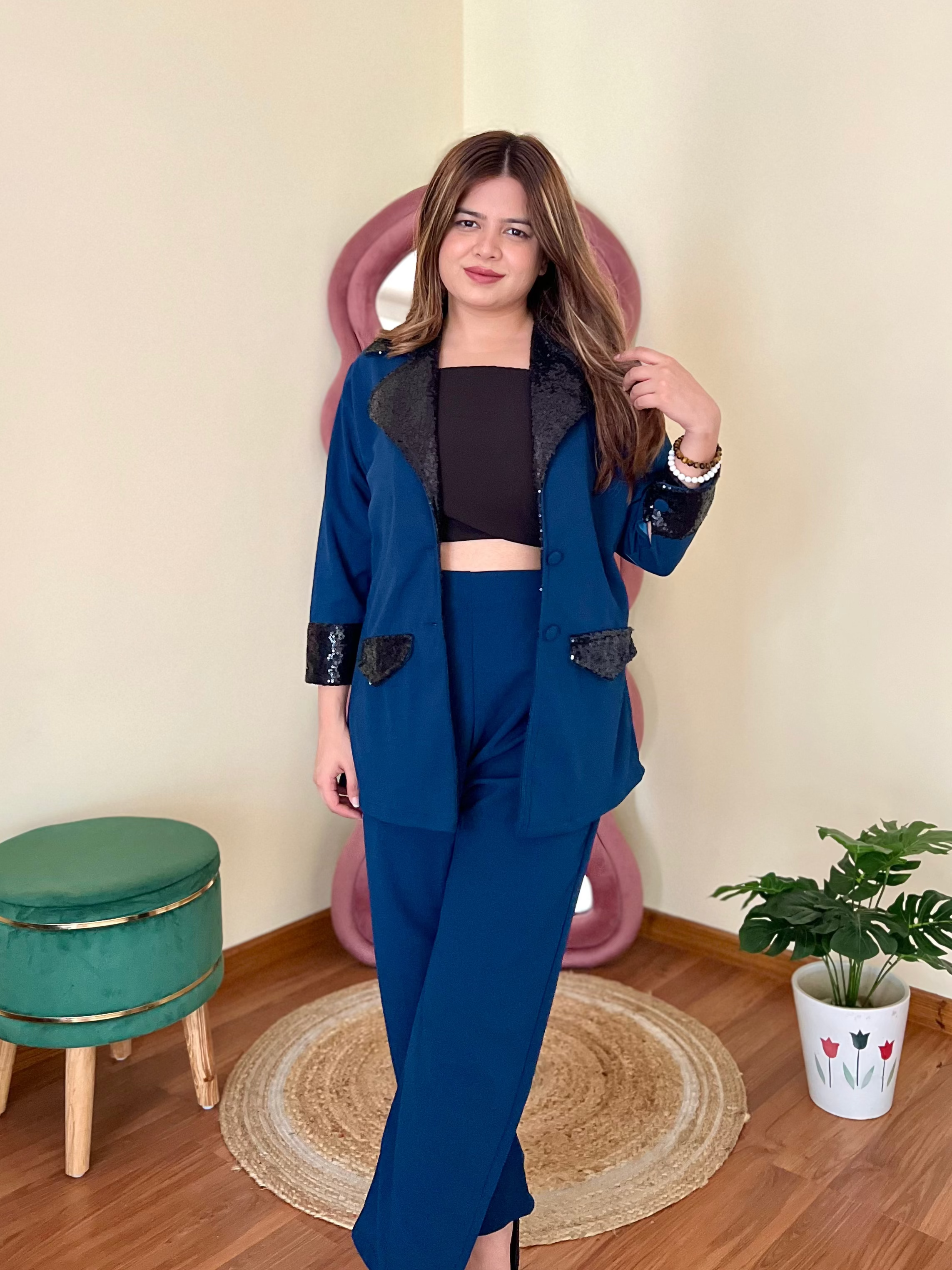 BLUEBERRY 2PC BLAZER SET