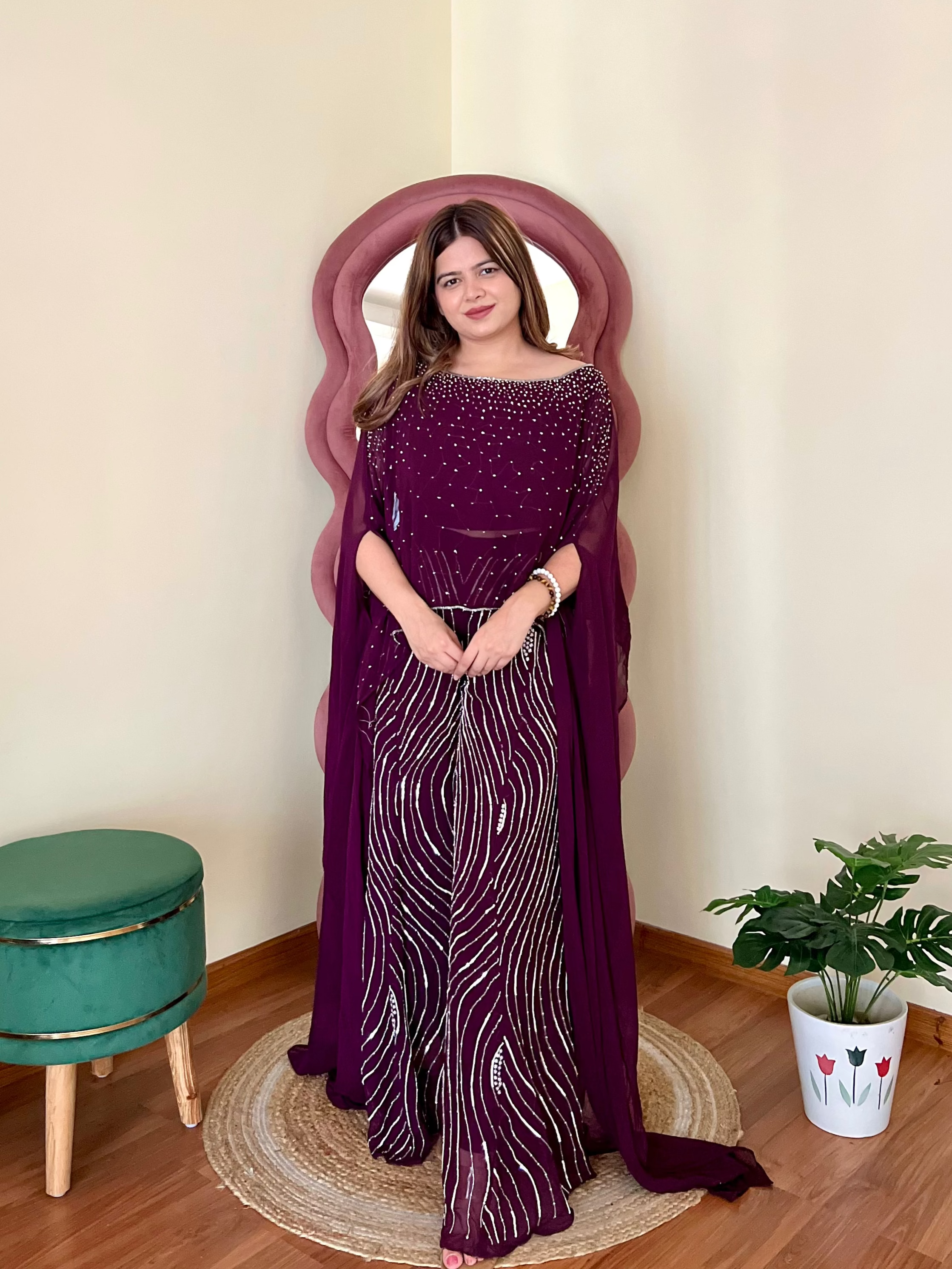 WINE CAPE SHARARA SET