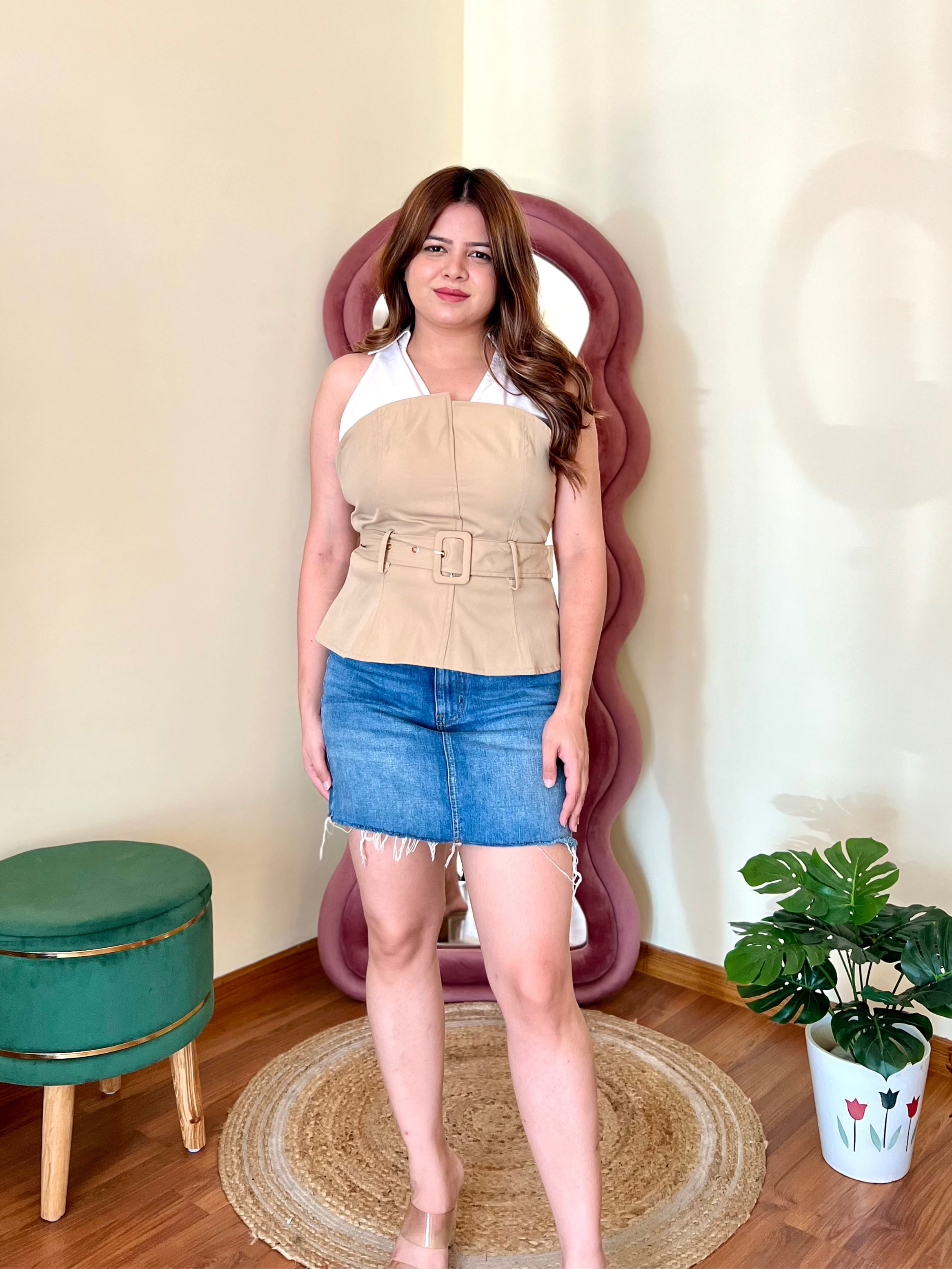 CECE BELTED TOP